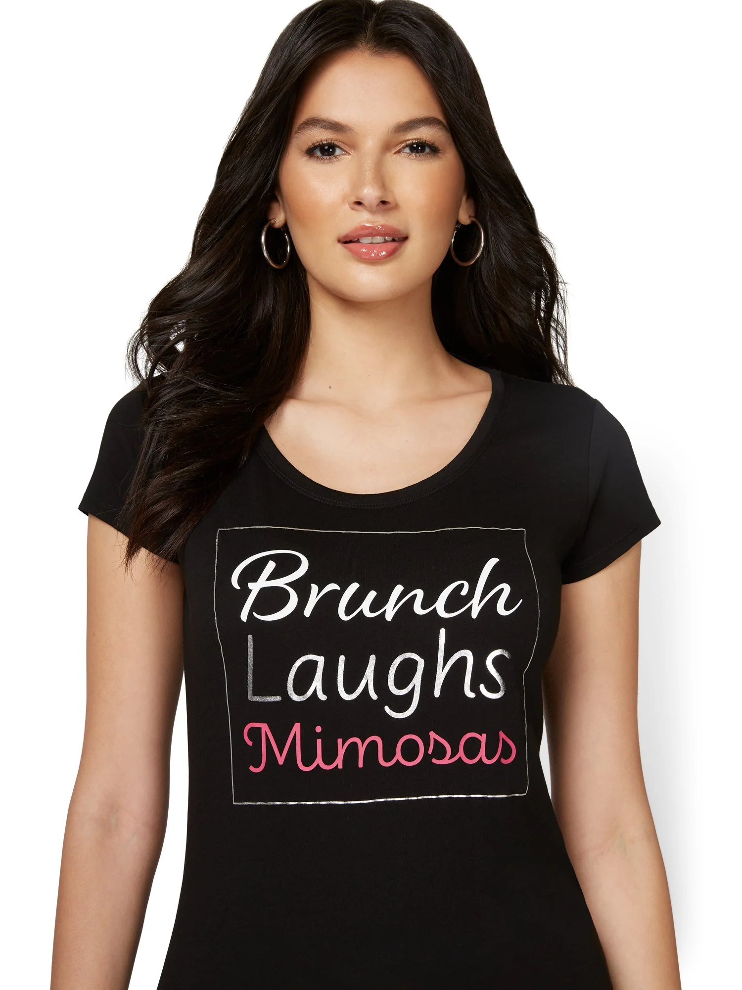 Brunch Laughs Mimosas Graphic Tee - Image 2