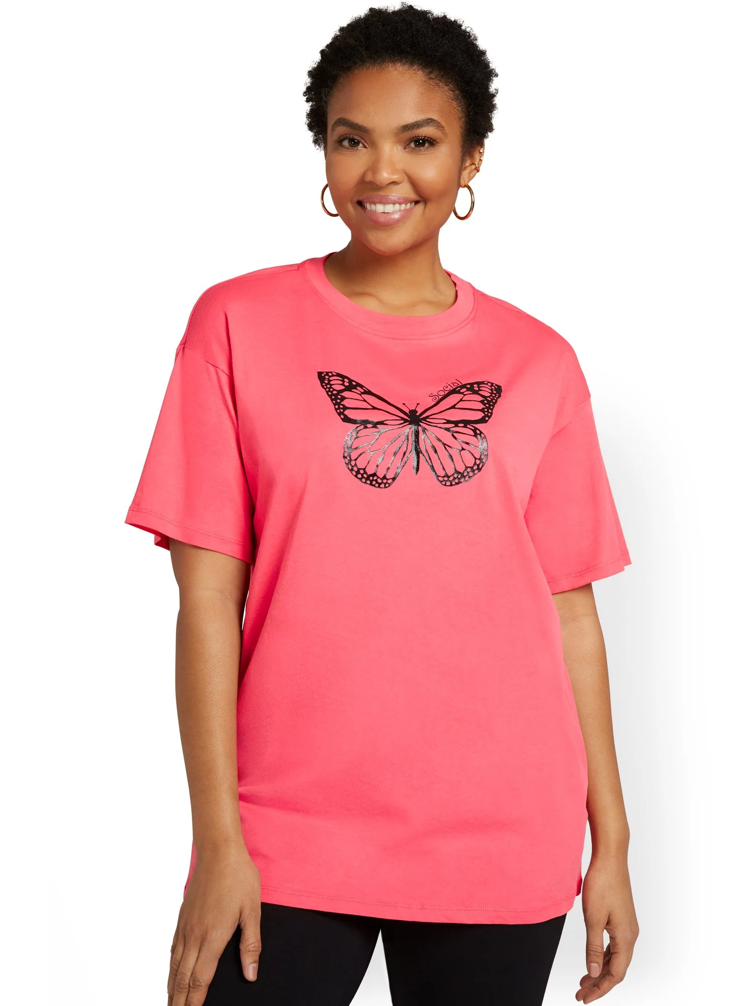 Butterfly Oversized Graphic Tee - Image 2