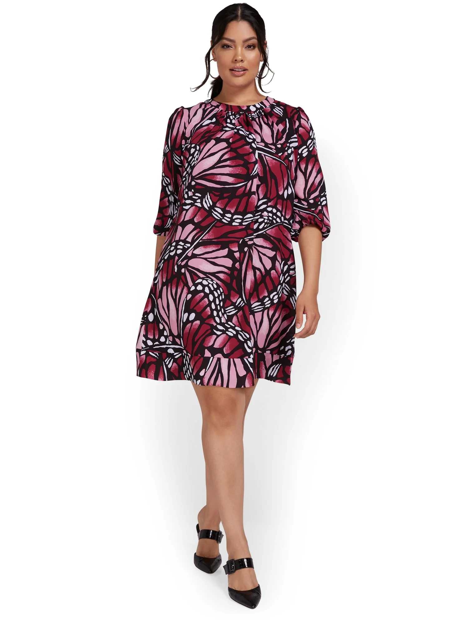 Butterfly-Print Shift Dress - Image 2