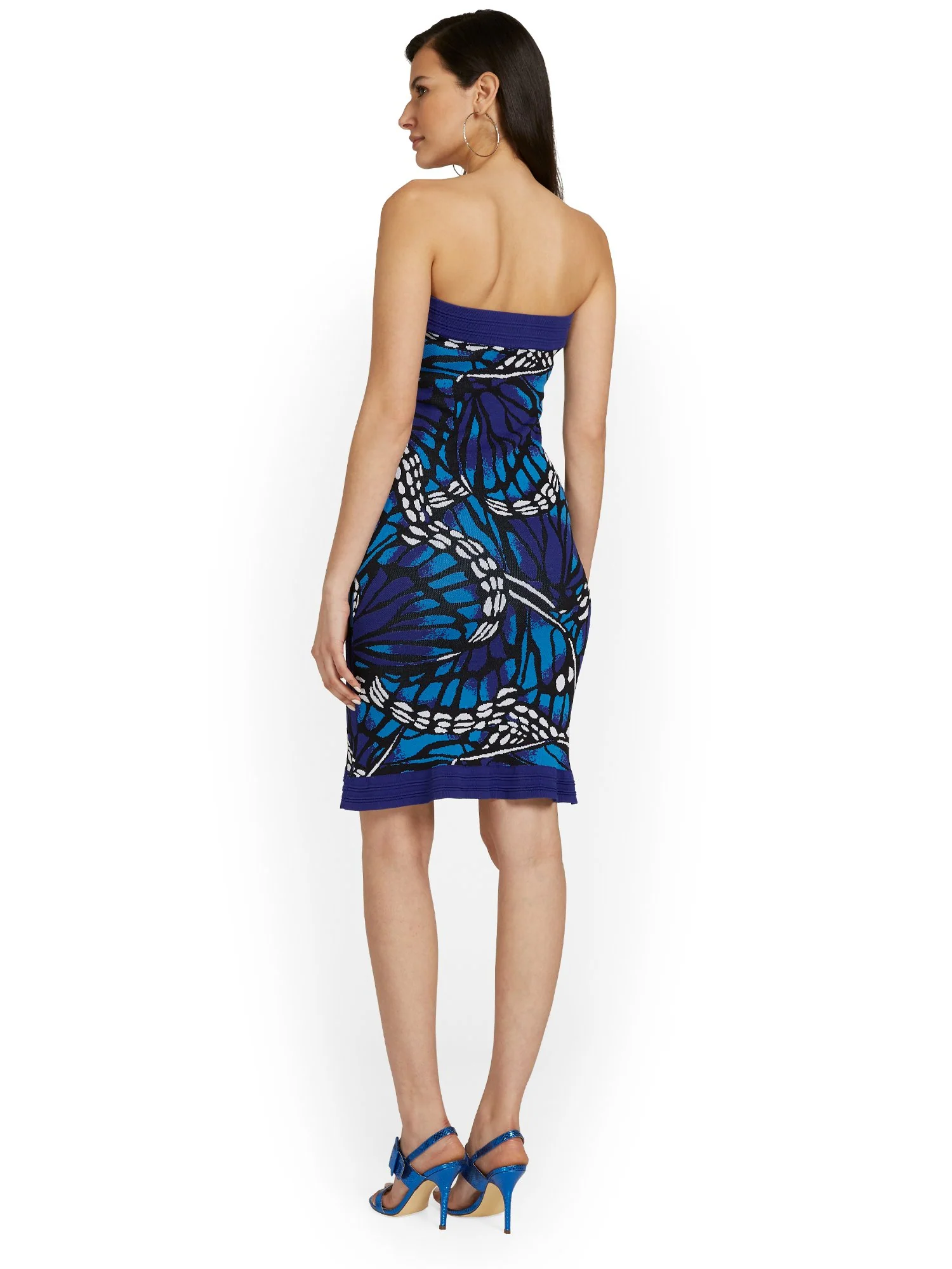 Butterfly-Print Strapless Sweater Dress - Image 3