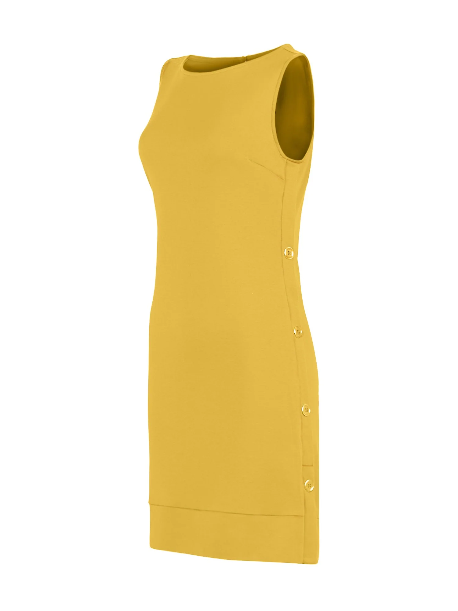 Button-Accent Cotton Shift Dress - Image 17