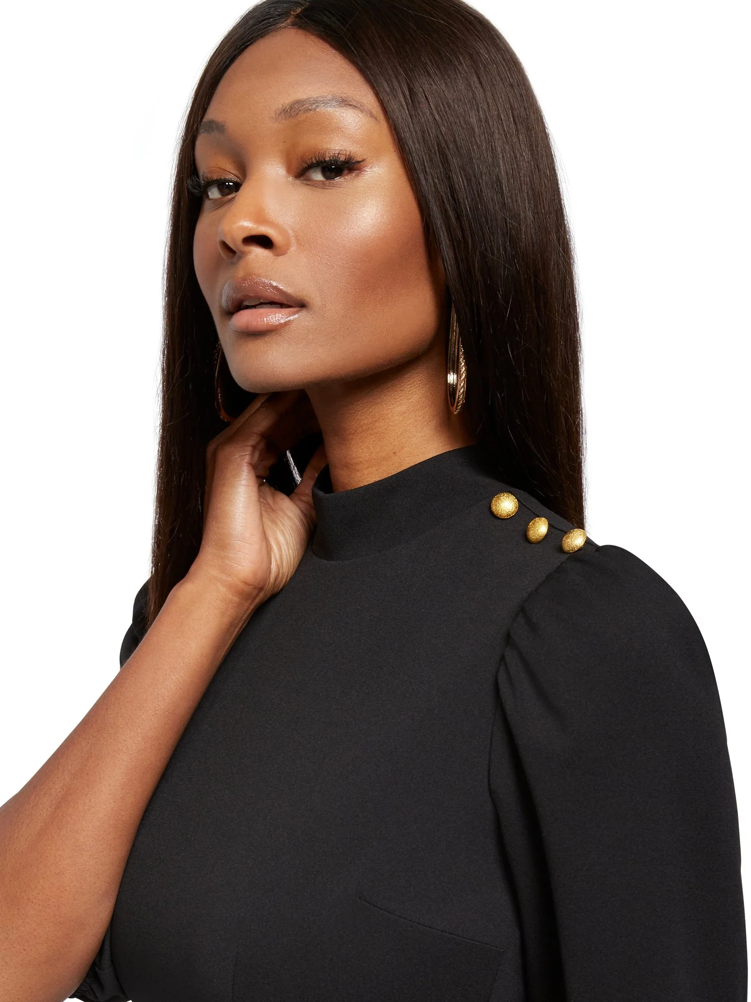 Button-Accent Sheath Dress - Magic Crepe® - Image 4