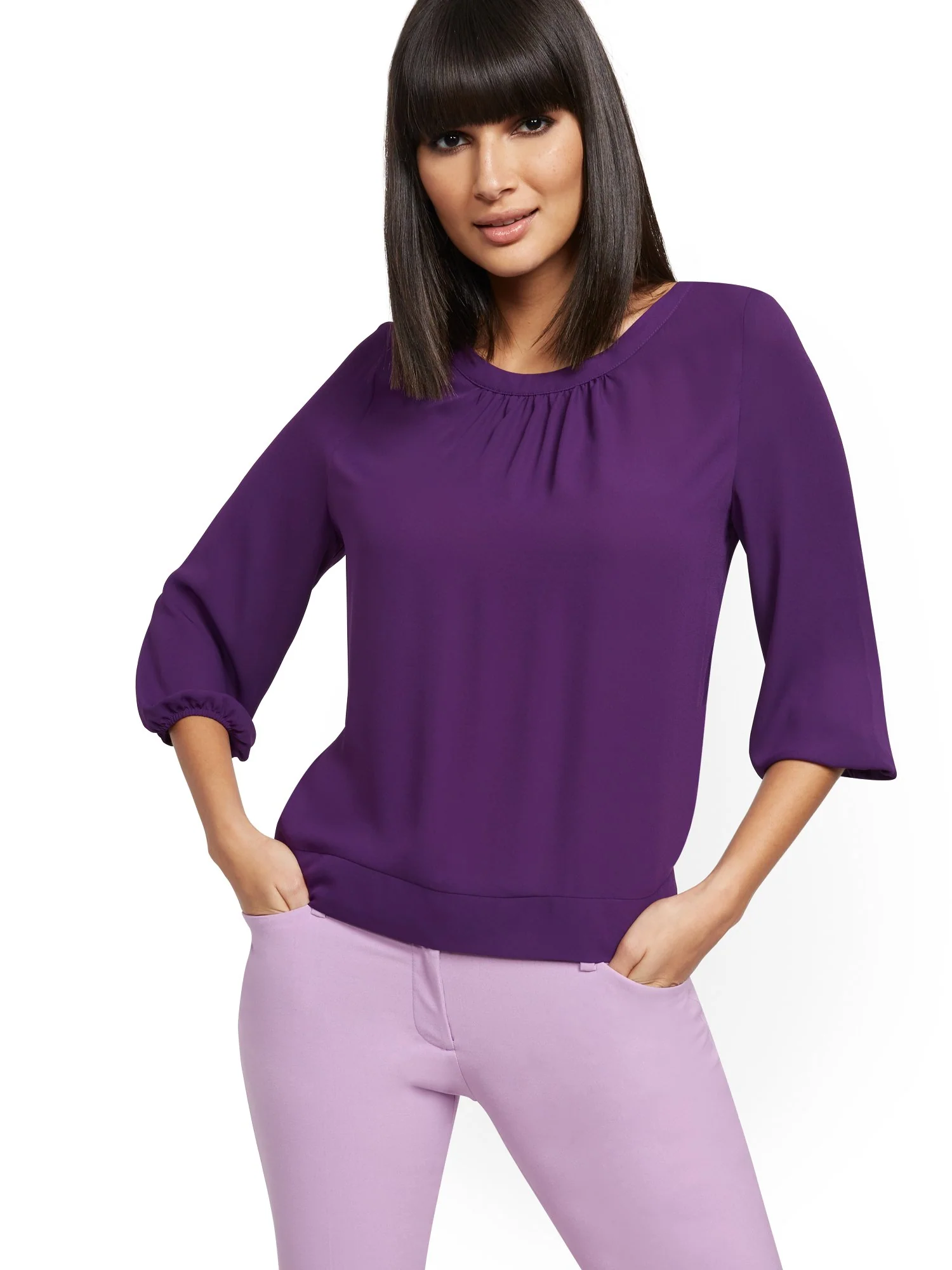 Button-Back Blouse - 7th Avenue - Image 7