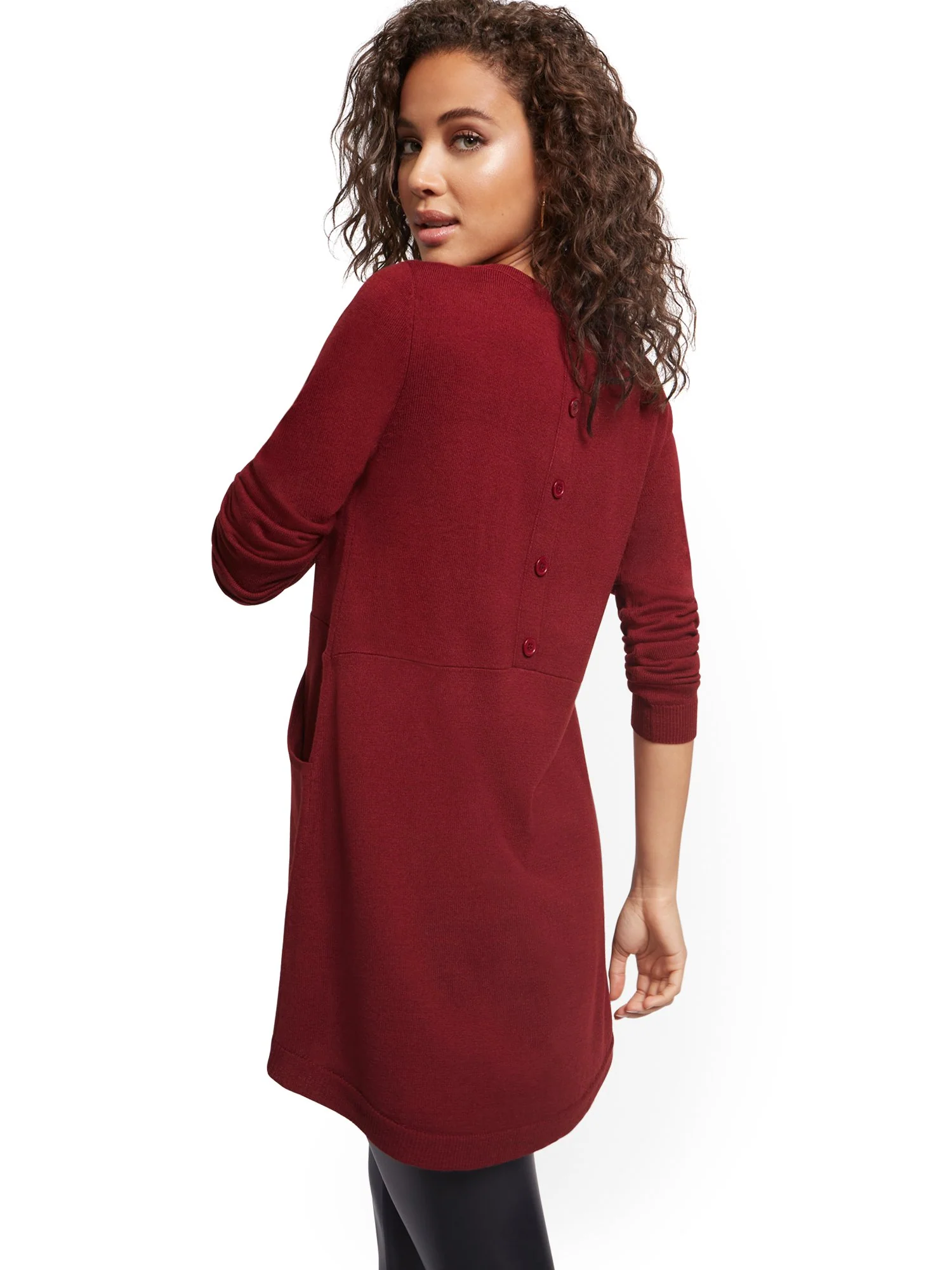 Button-Back Tunic Sweater - Image 22