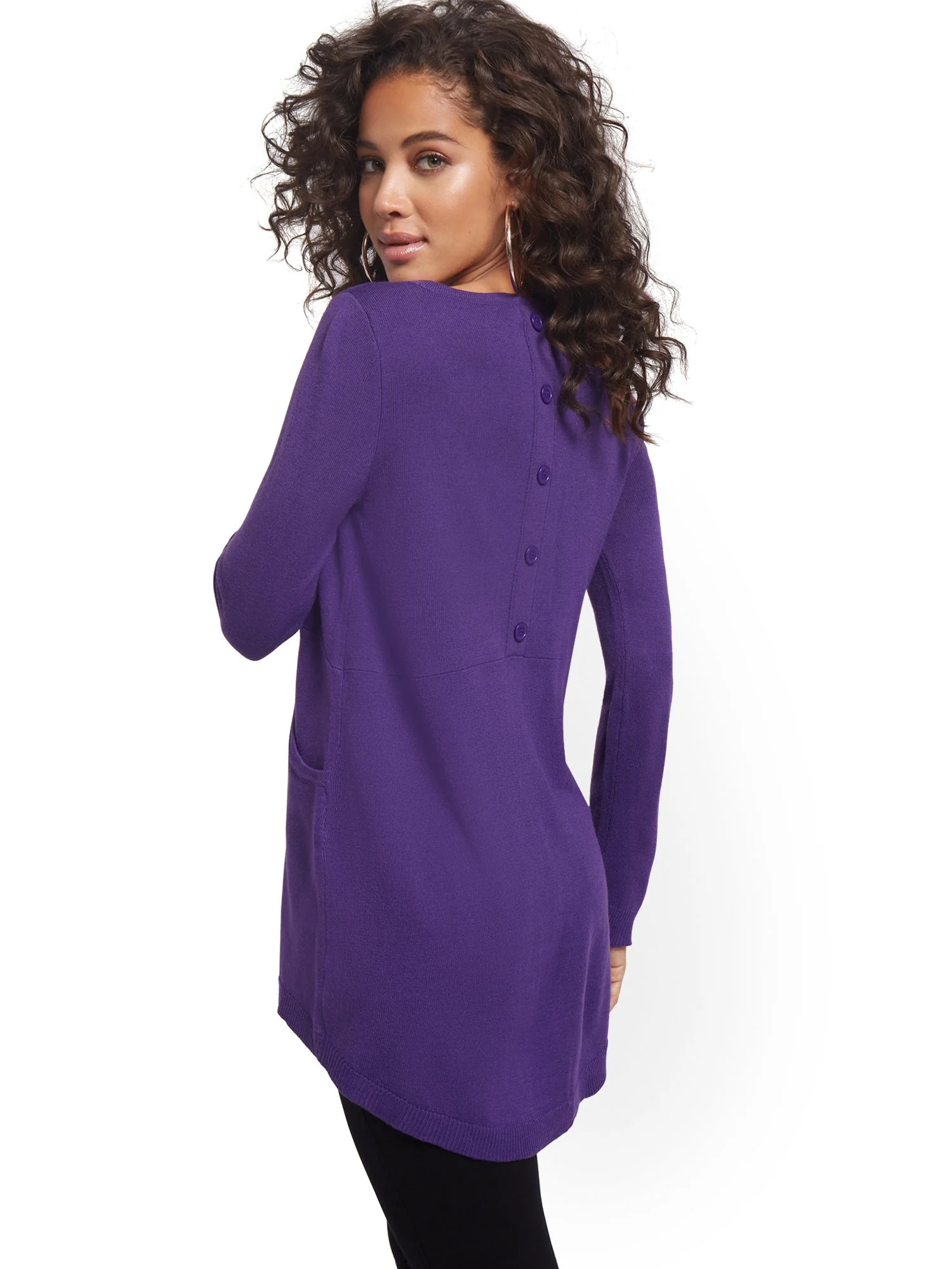 Button-Back Tunic Sweater - Image 9