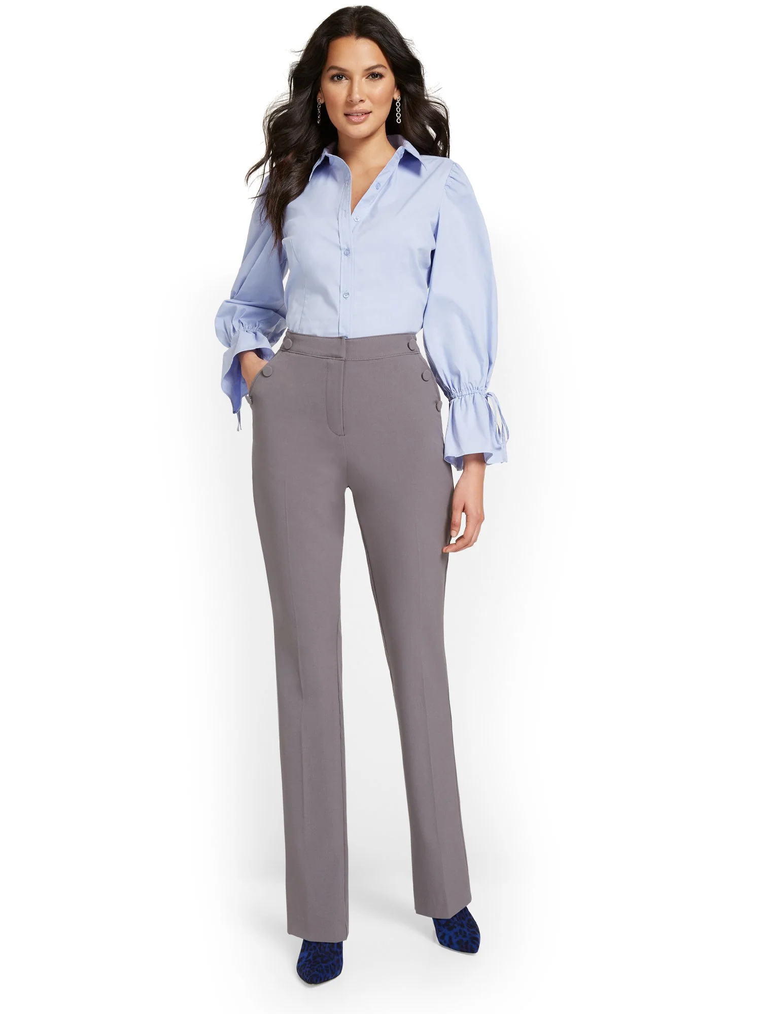 Button-Detail Straight-Leg Pant - Image 13