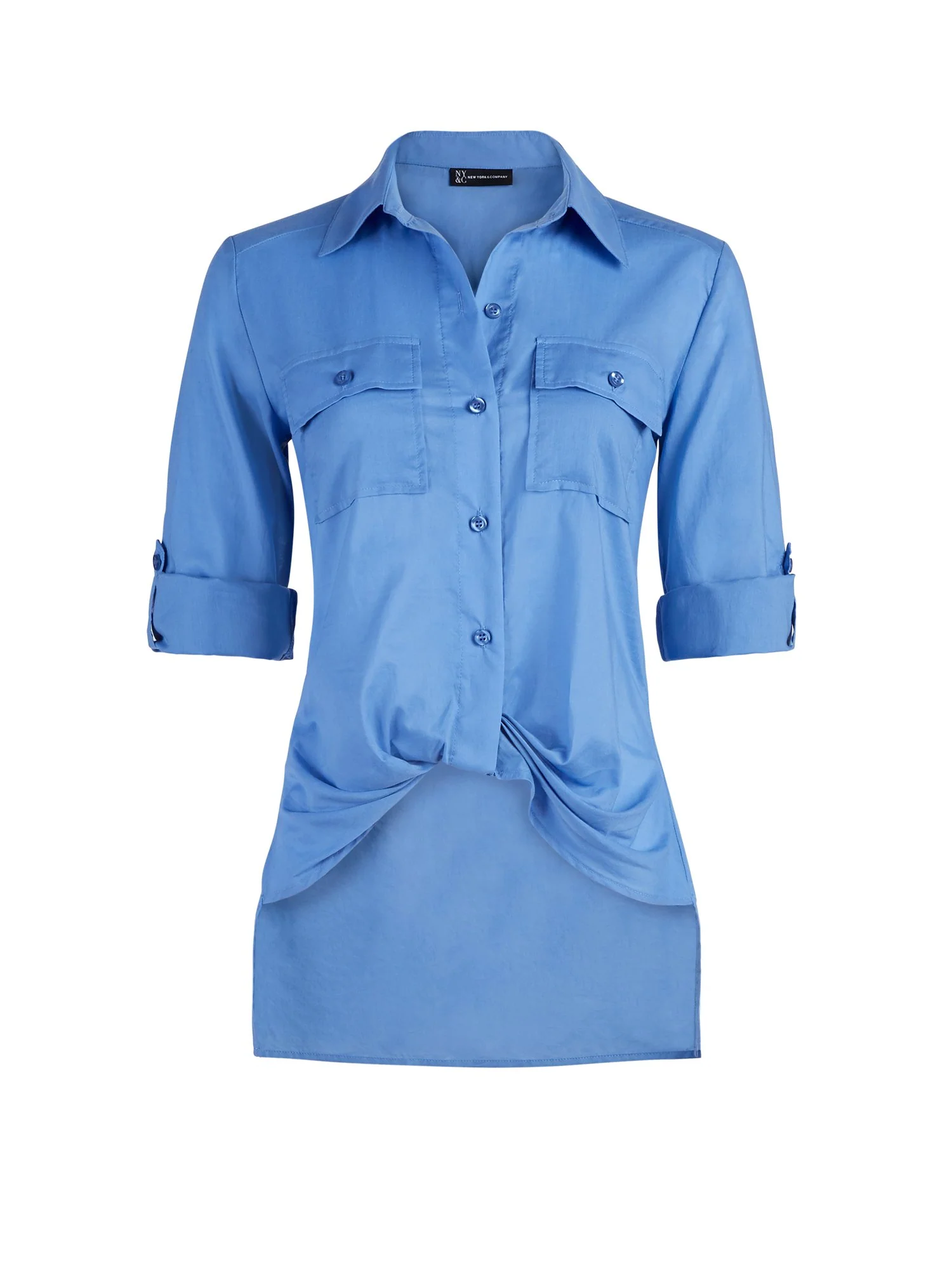 Button-Down Twist-Front Shirt - Image 16