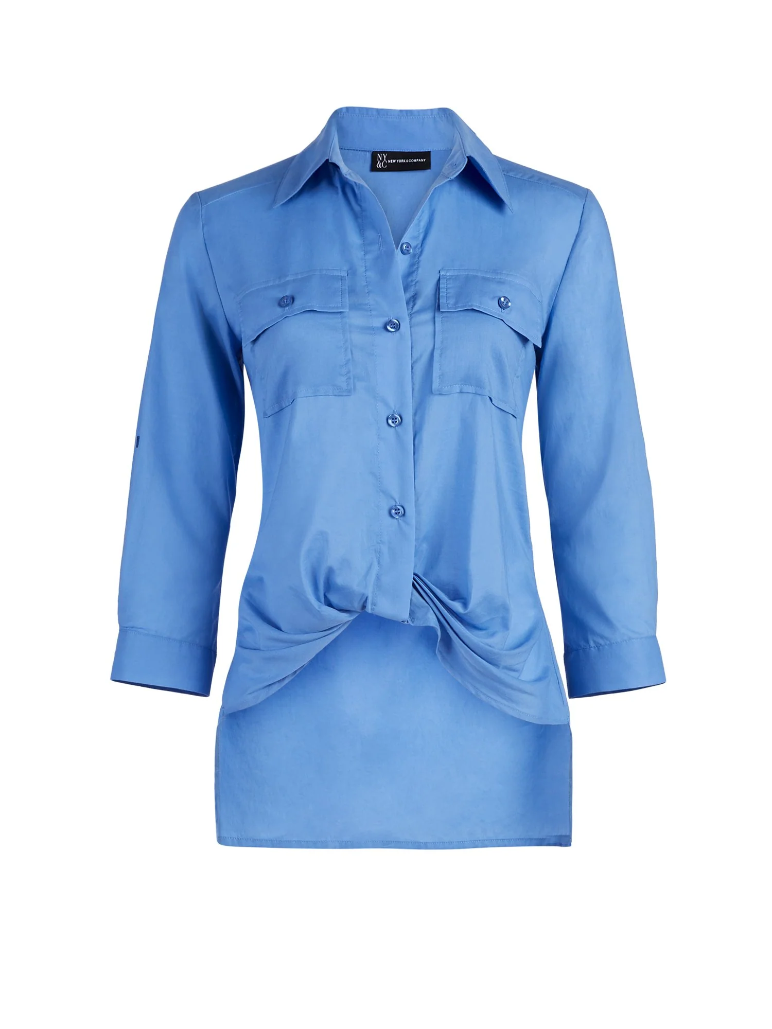 Button-Down Twist-Front Shirt - Image 17