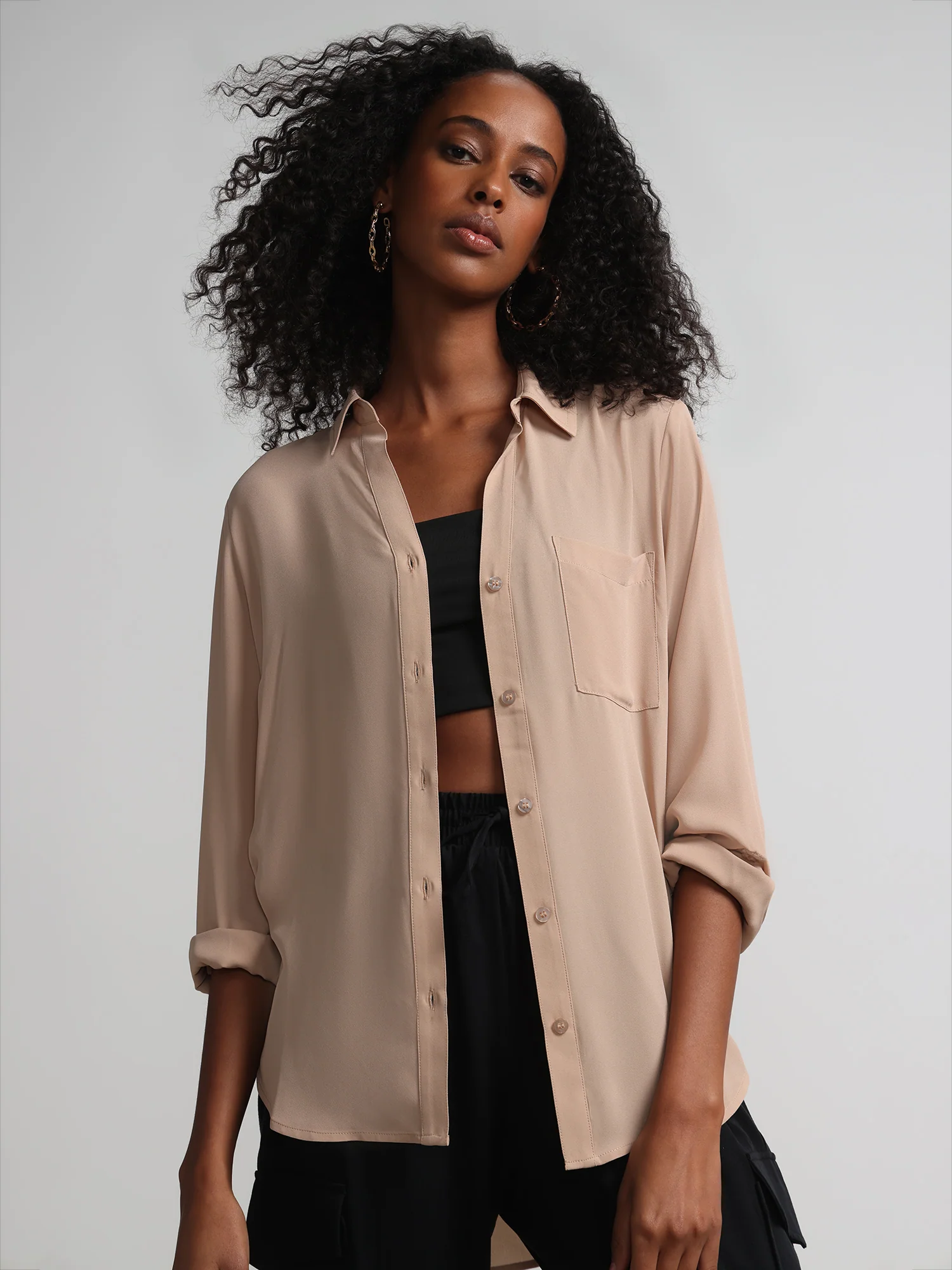 Button-Front Blouse - Image 23