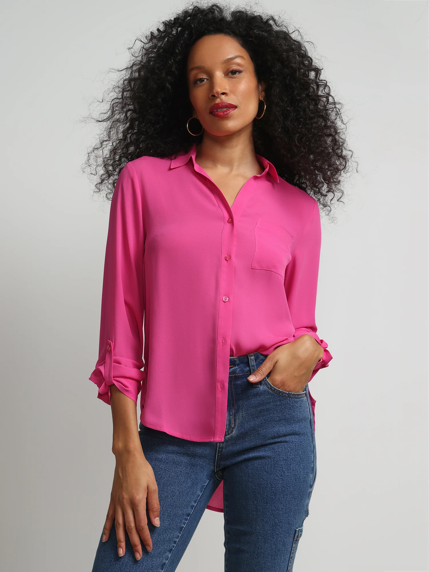 Button-Front Blouse - Image 29