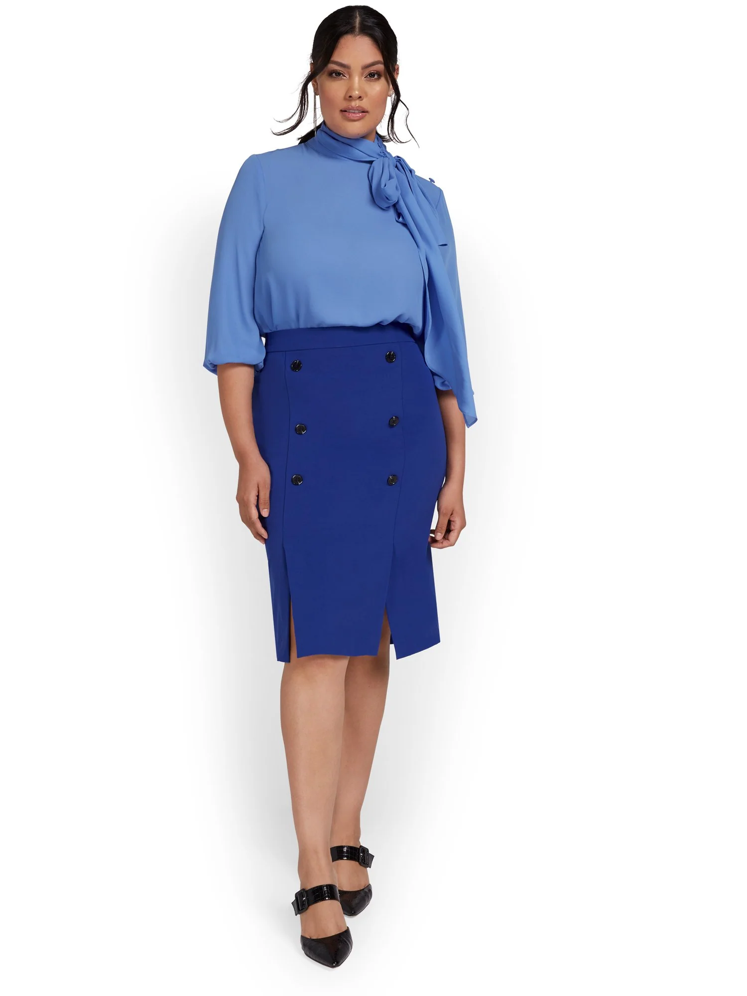 Button-Front Pencil Skirt - Image 4