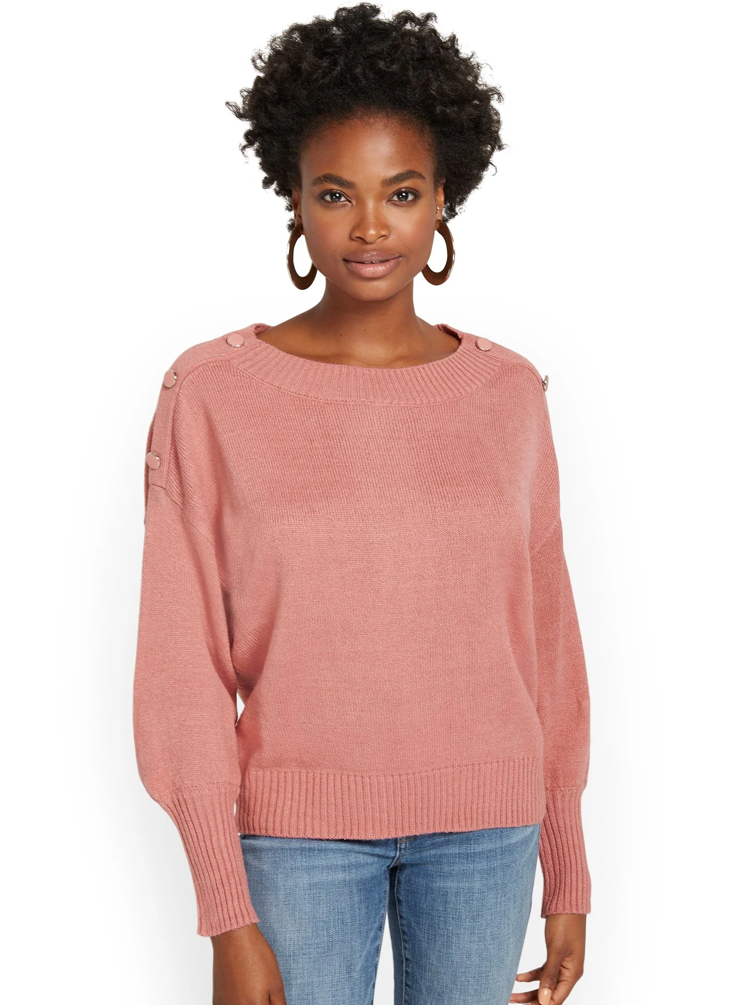 Button-Shoulder Pullover Sweater - Image 24