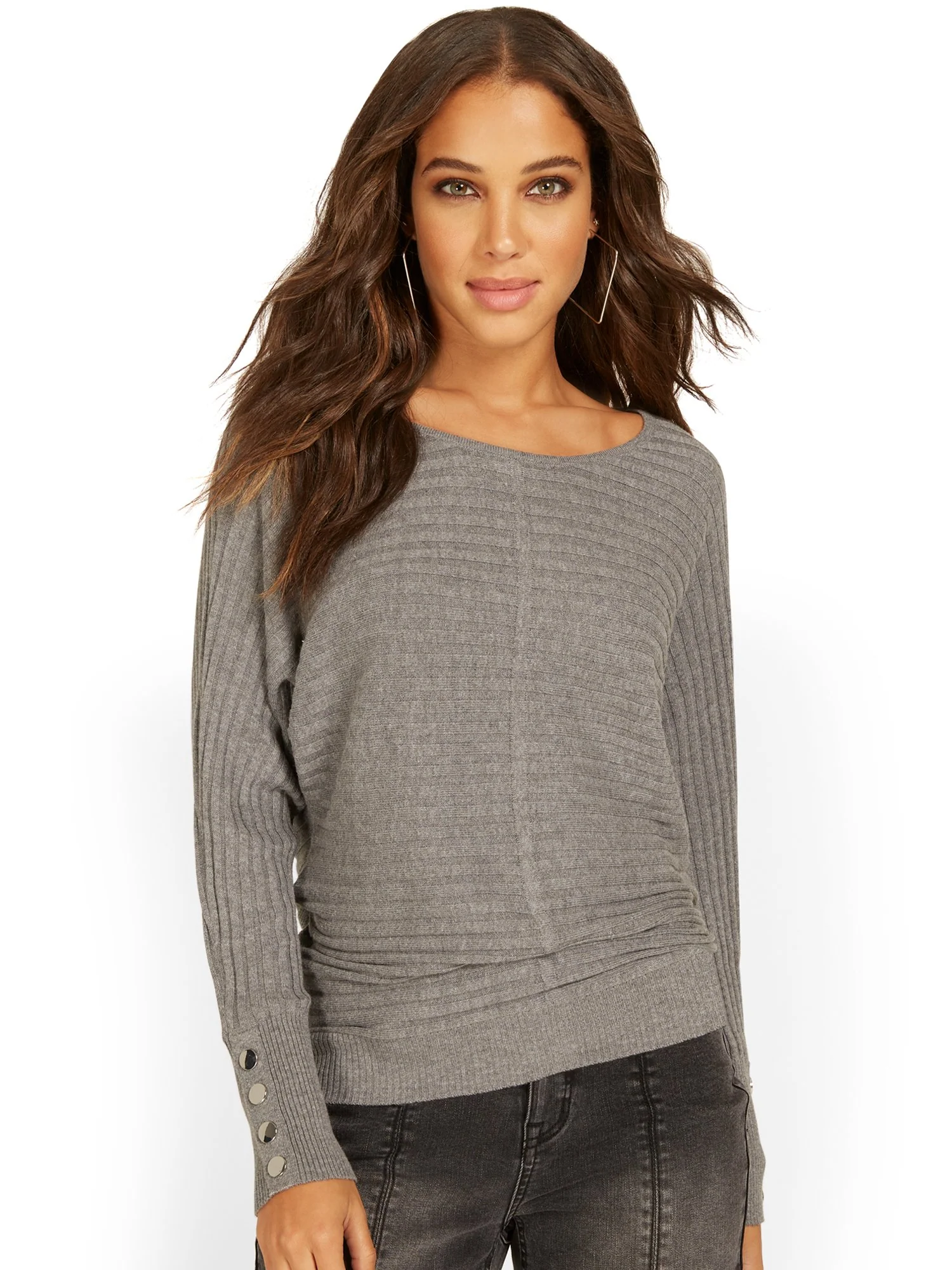Button-Sleeve Dolman Sweater - Image 9