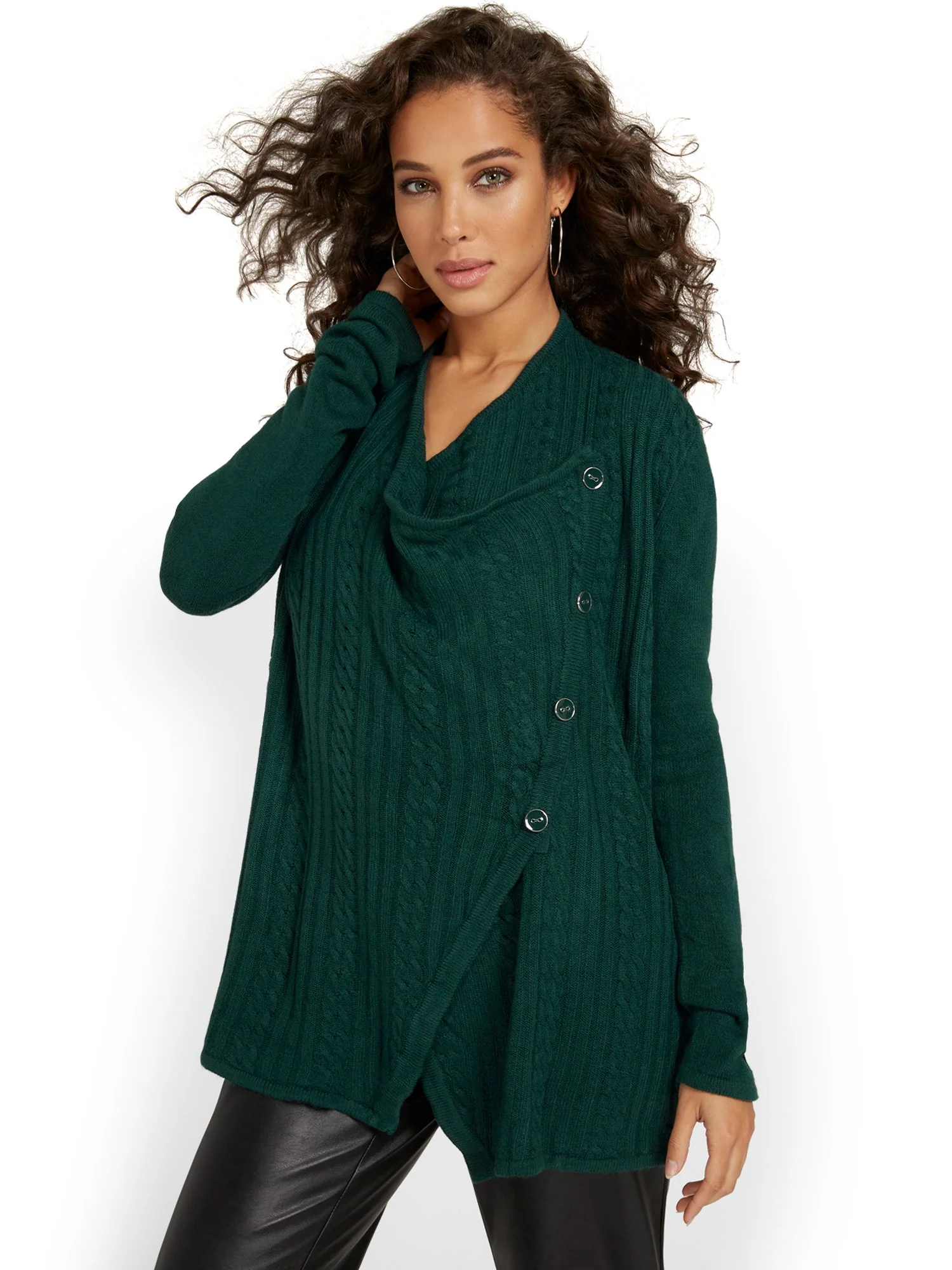 Cable-Knit Flyaway Cardigan - Image 11