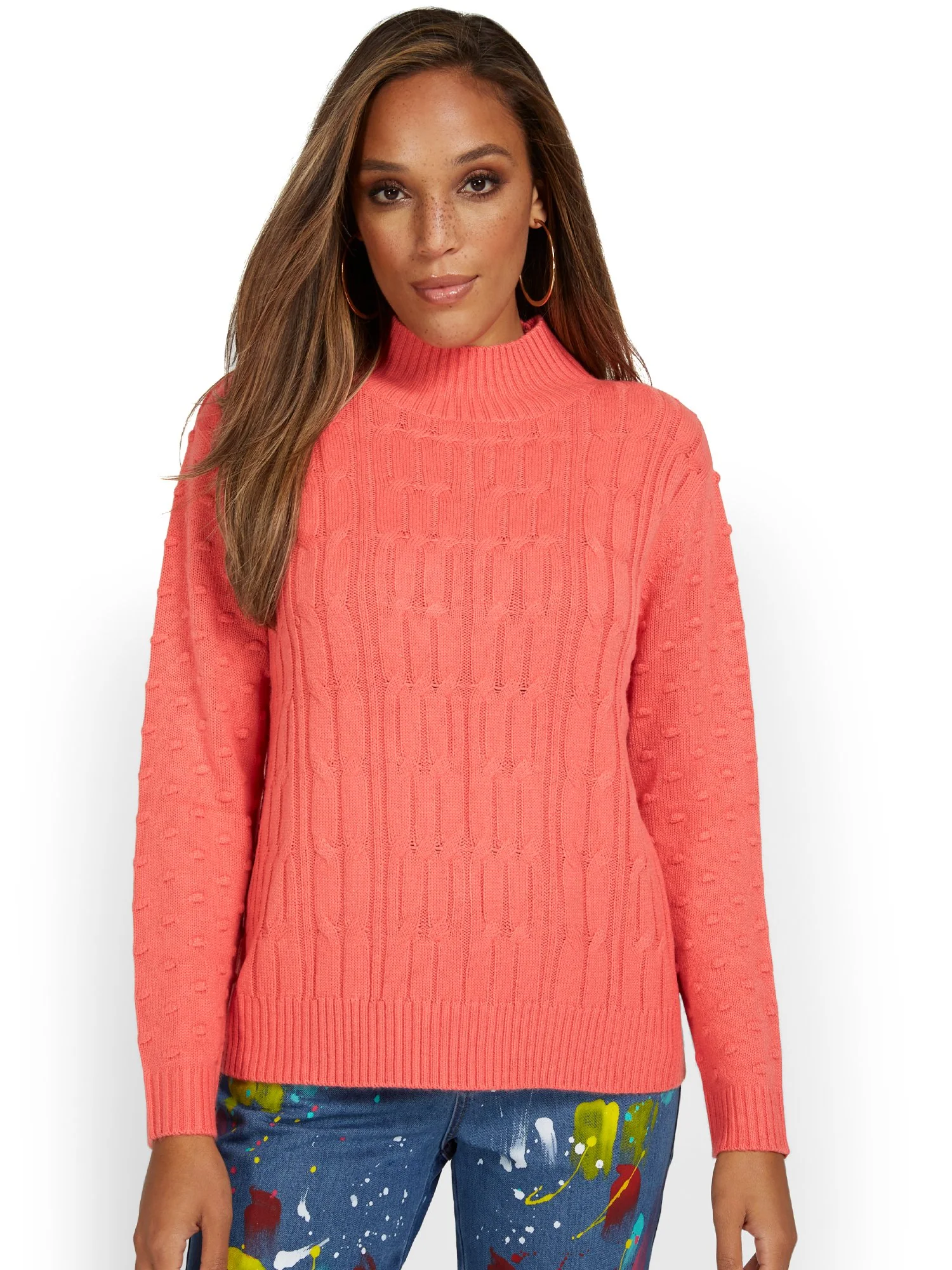 Cable-Knit Mock-Neck Sweater - Image 10