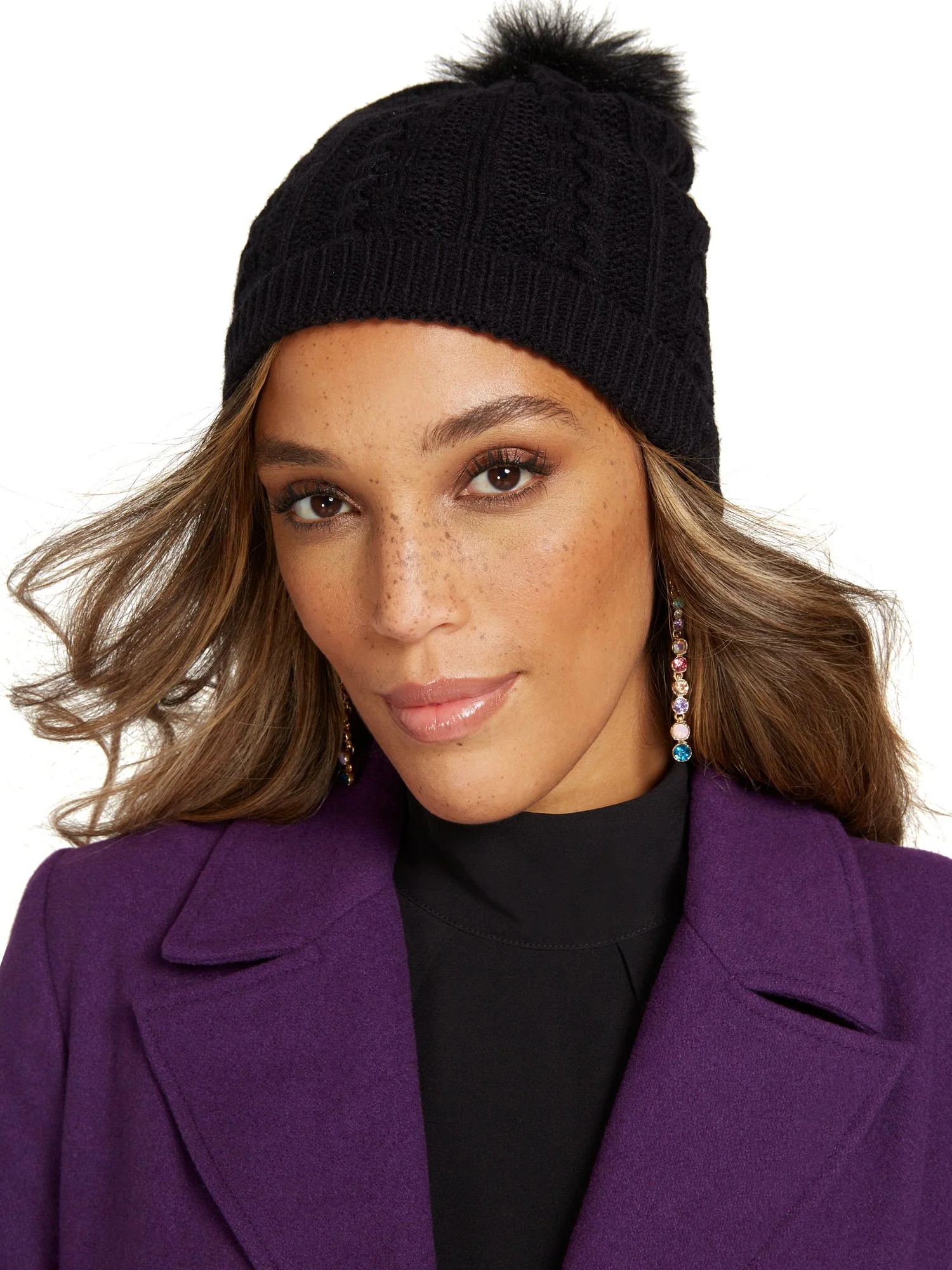 Cable-Knit Pom-Pom Hat - Image 2