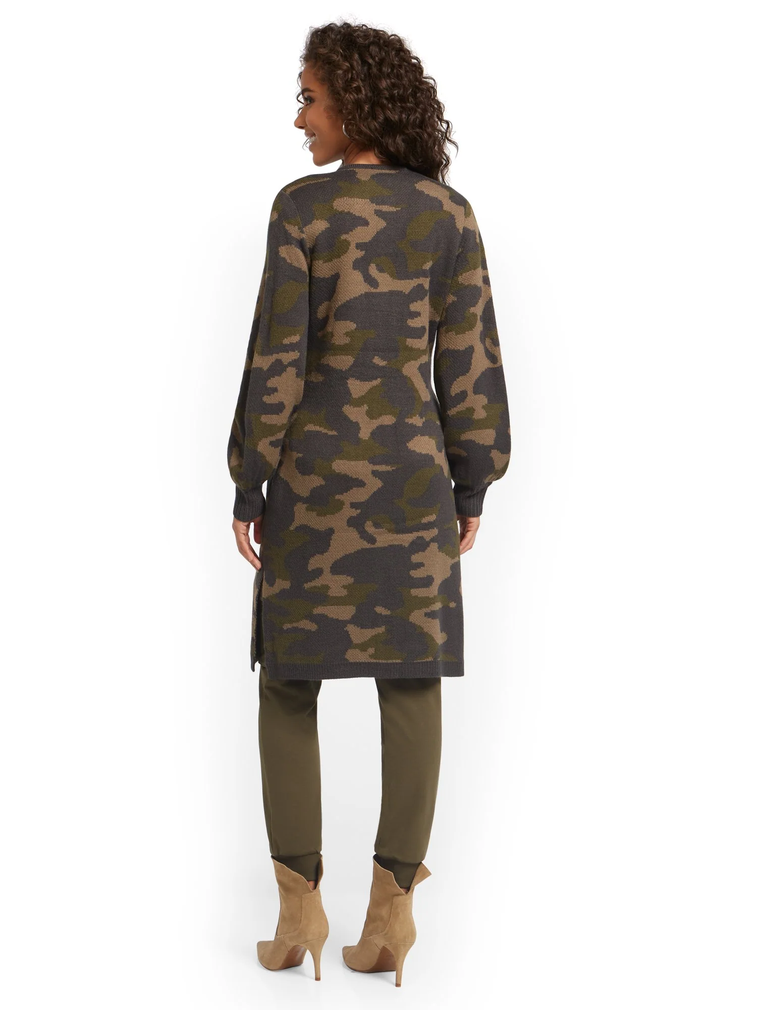 Camo-Print Duster Cardigan - Image 3
