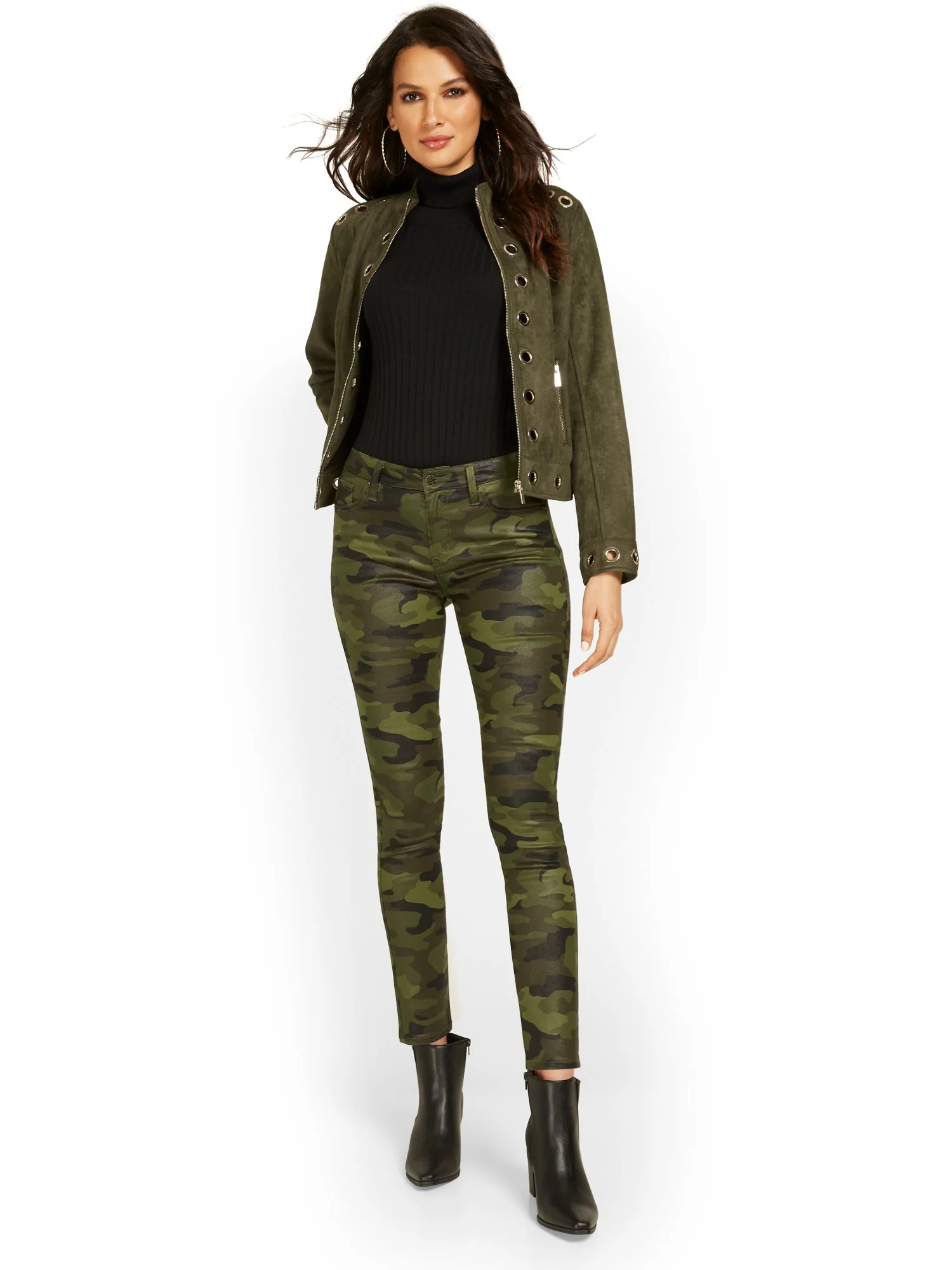 Camo-Print Super-Skinny Ankle Jeans - Image 4