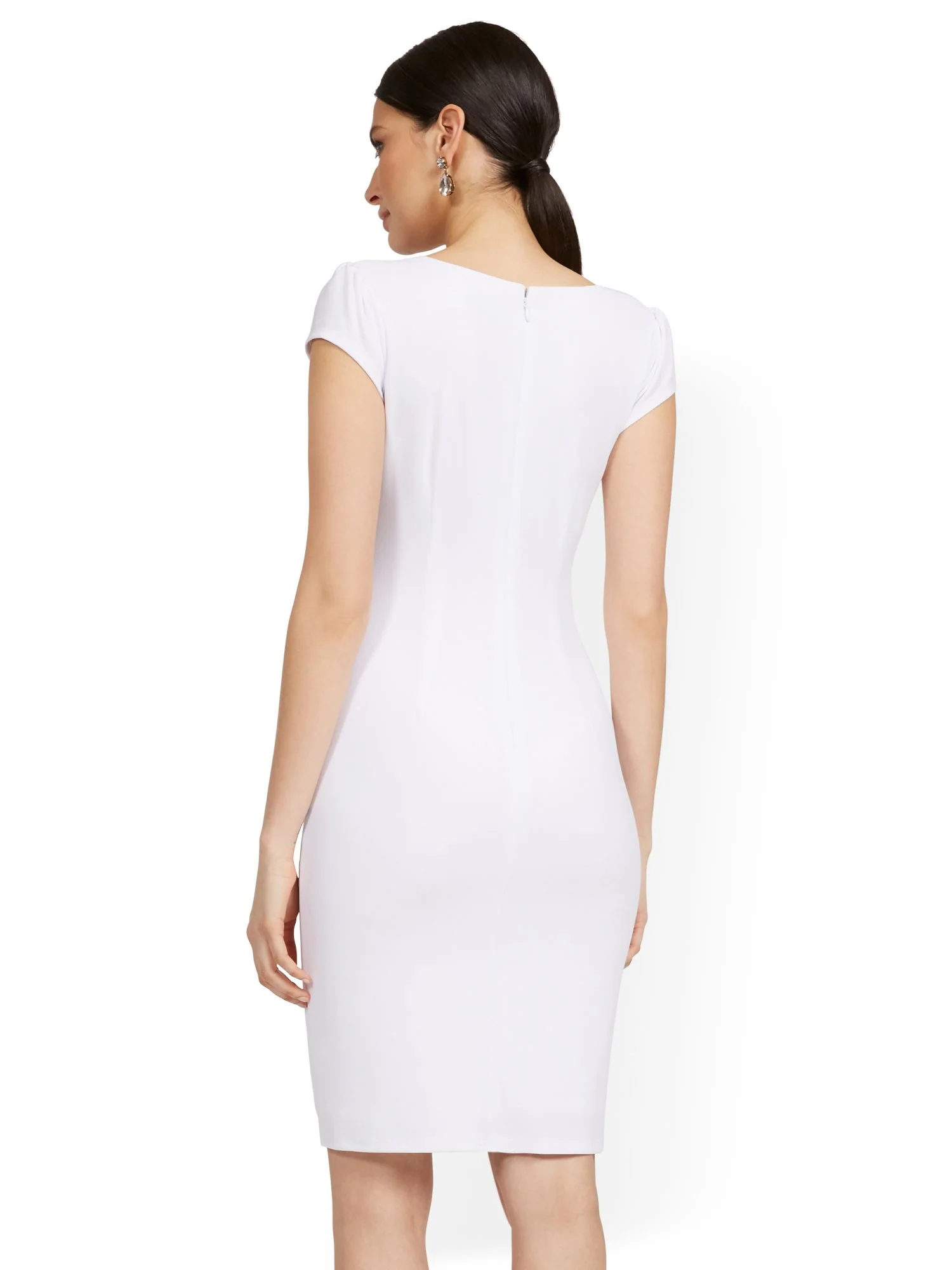 Cap-Sleeve Ruffle-Hem Dress - Magic Crepe® - Image 6