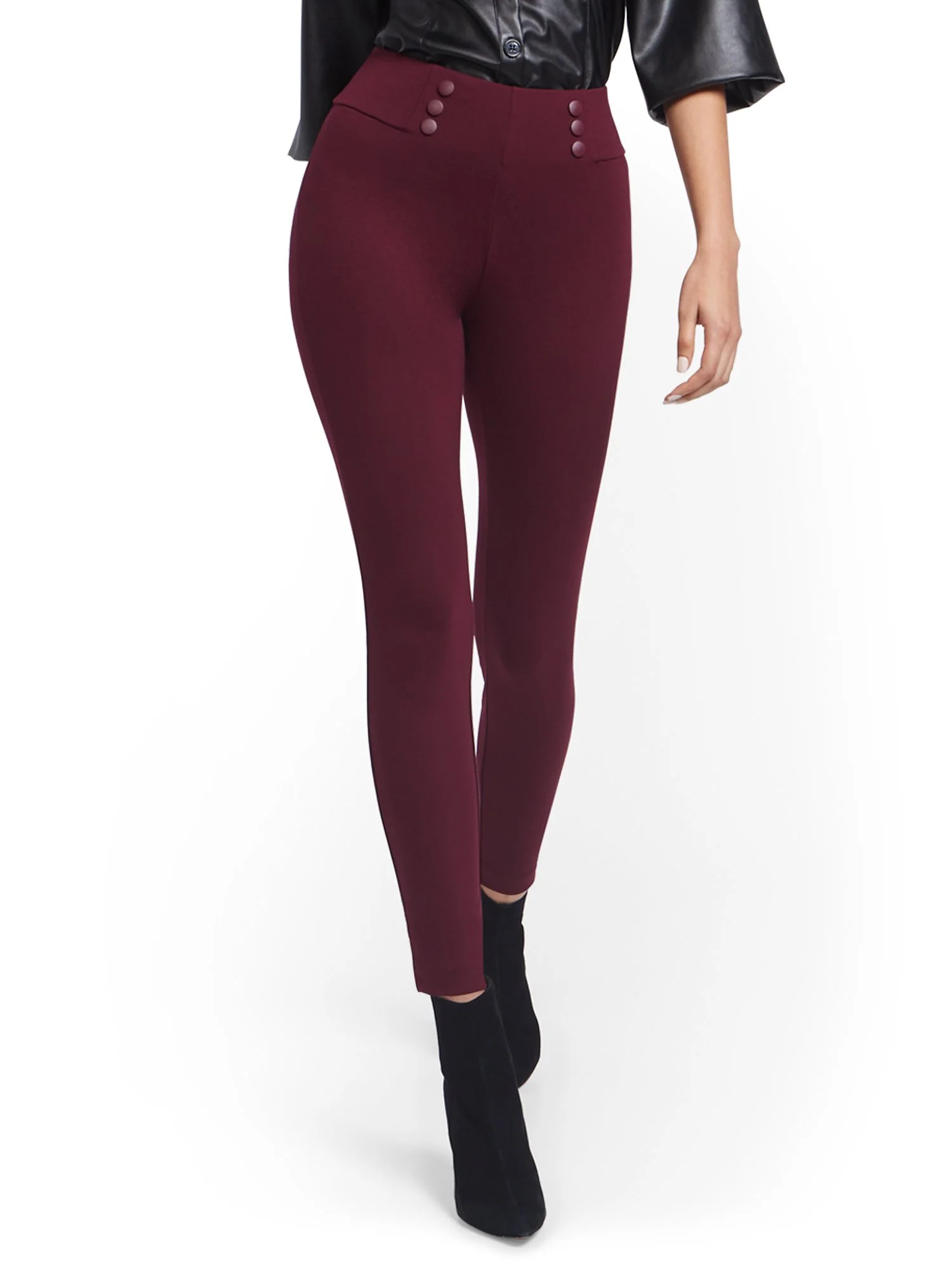 Carrie Button-Front Pull-On Ankle Pant - Image 6