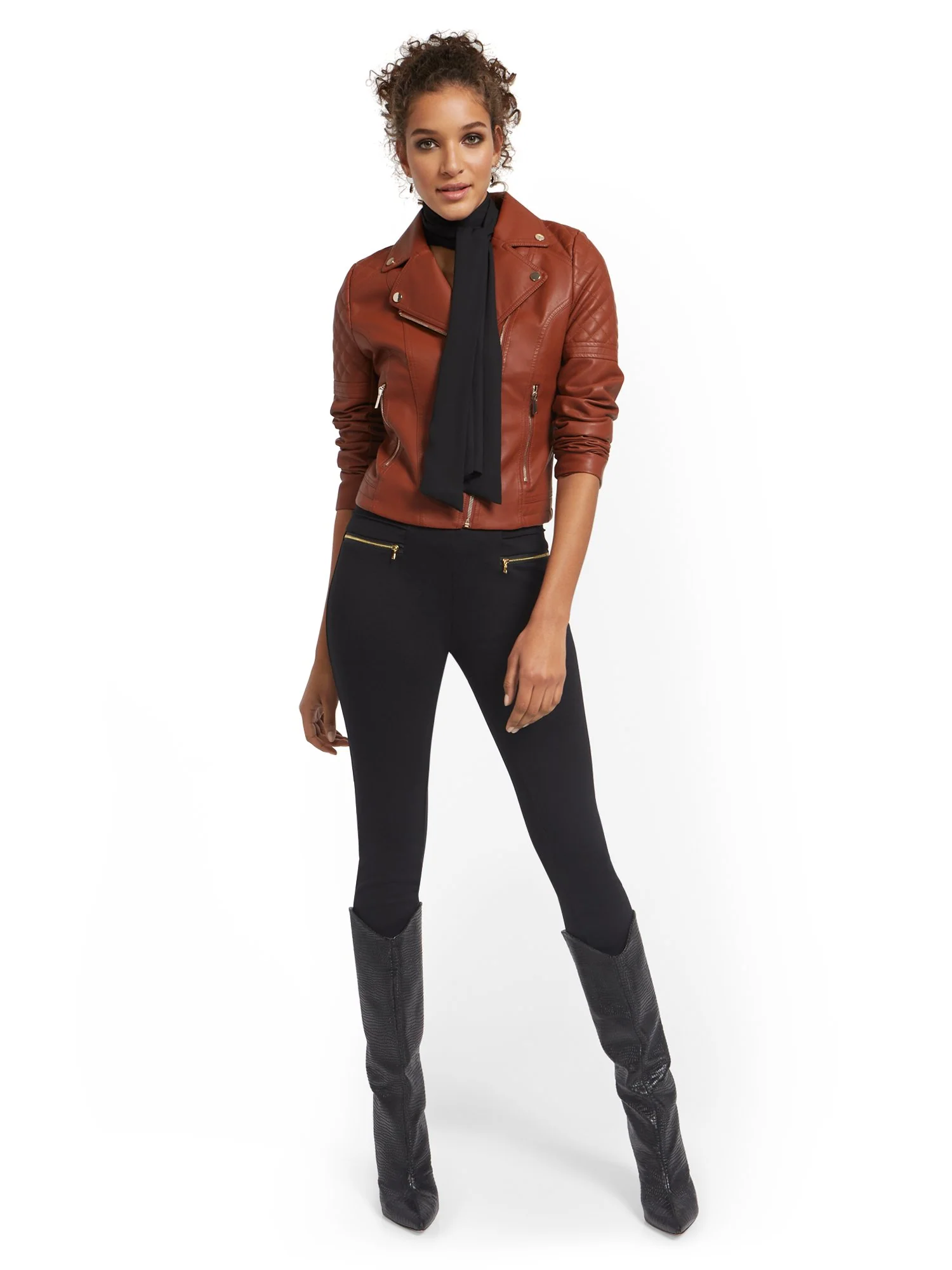 Carrie High-Waisted Zip-Accent Pull-On Pant - Image 5