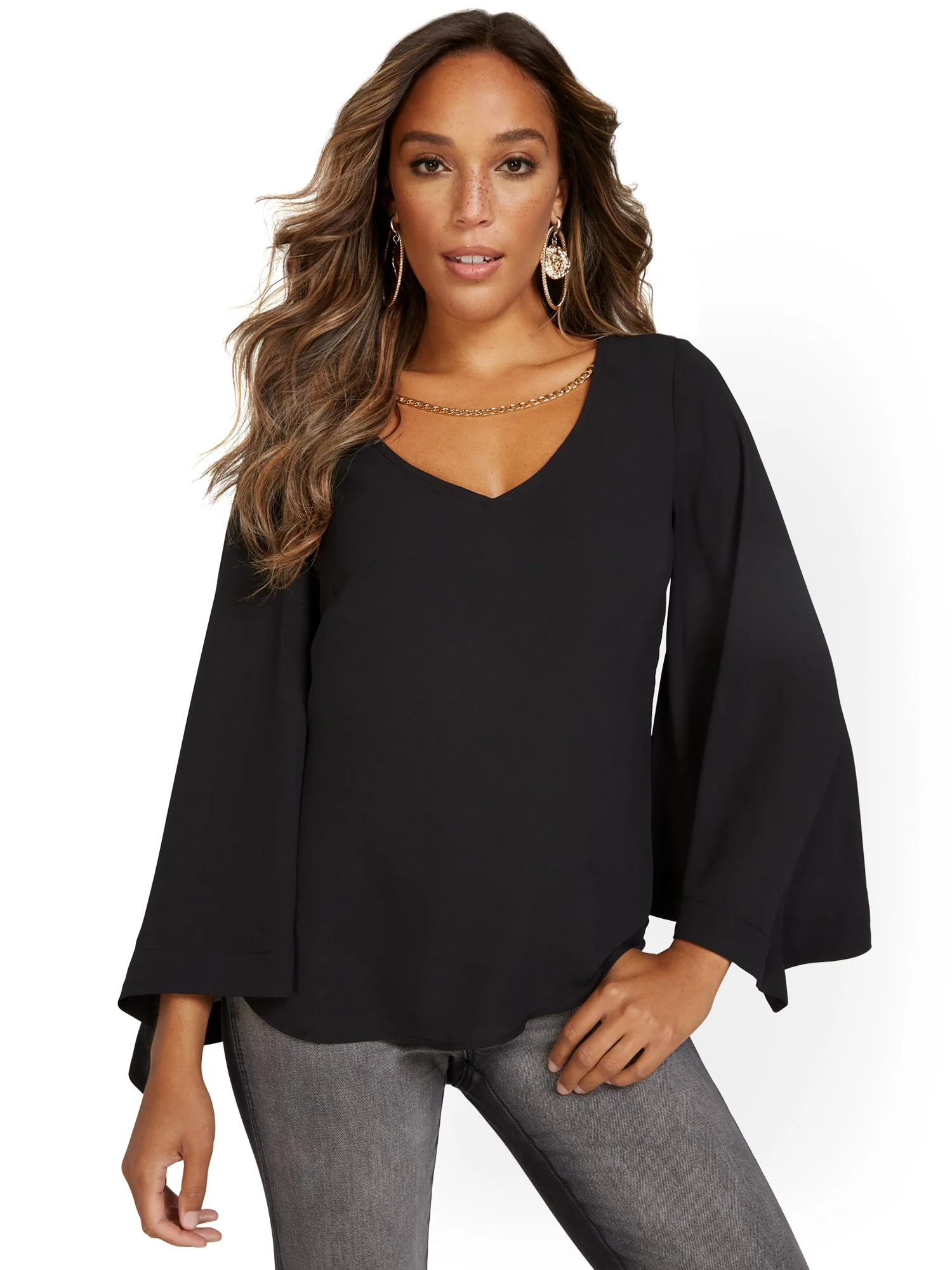 Chain-Detail Kimono Blouse - Image 2
