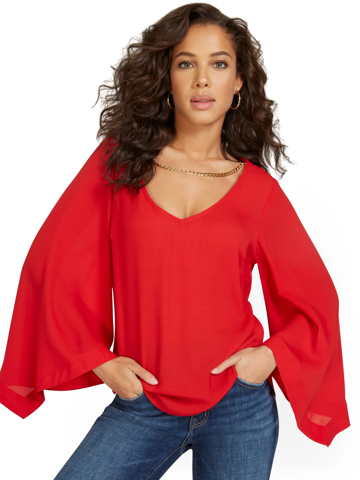 Chain-Detail Kimono Blouse - Image 7