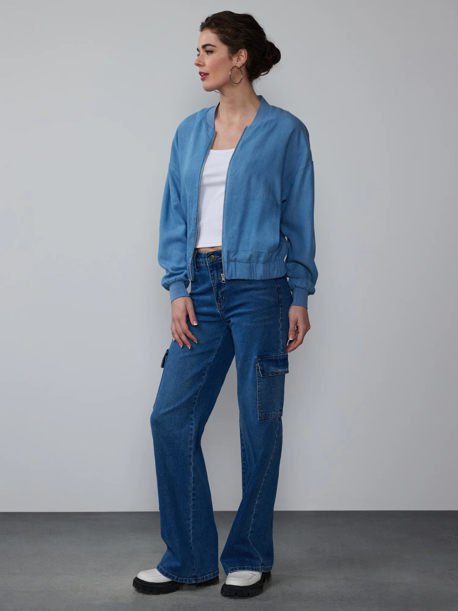 Chambray Bomber Jacket - Image 4