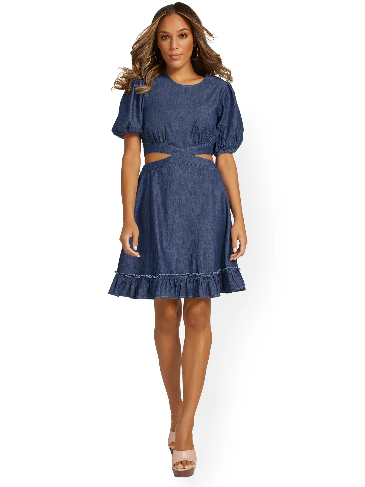 Chambray Cut-Out Dress - Image 4