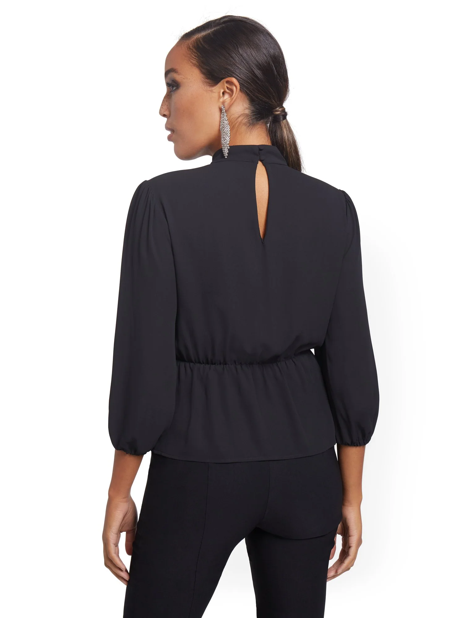 Choker V-Neck Surplice Top - Image 3