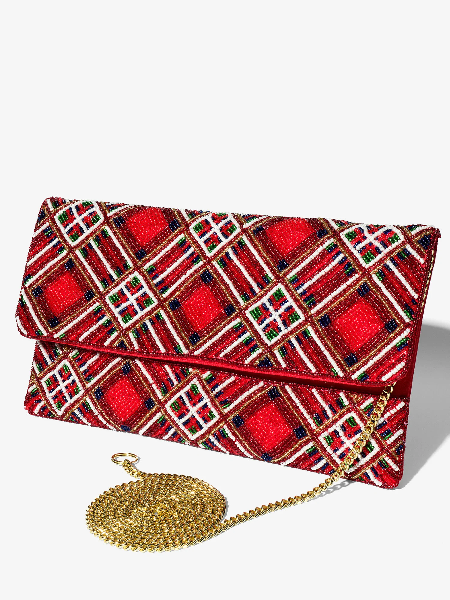 Christmas Plaid Beaded Clutch - Image 2