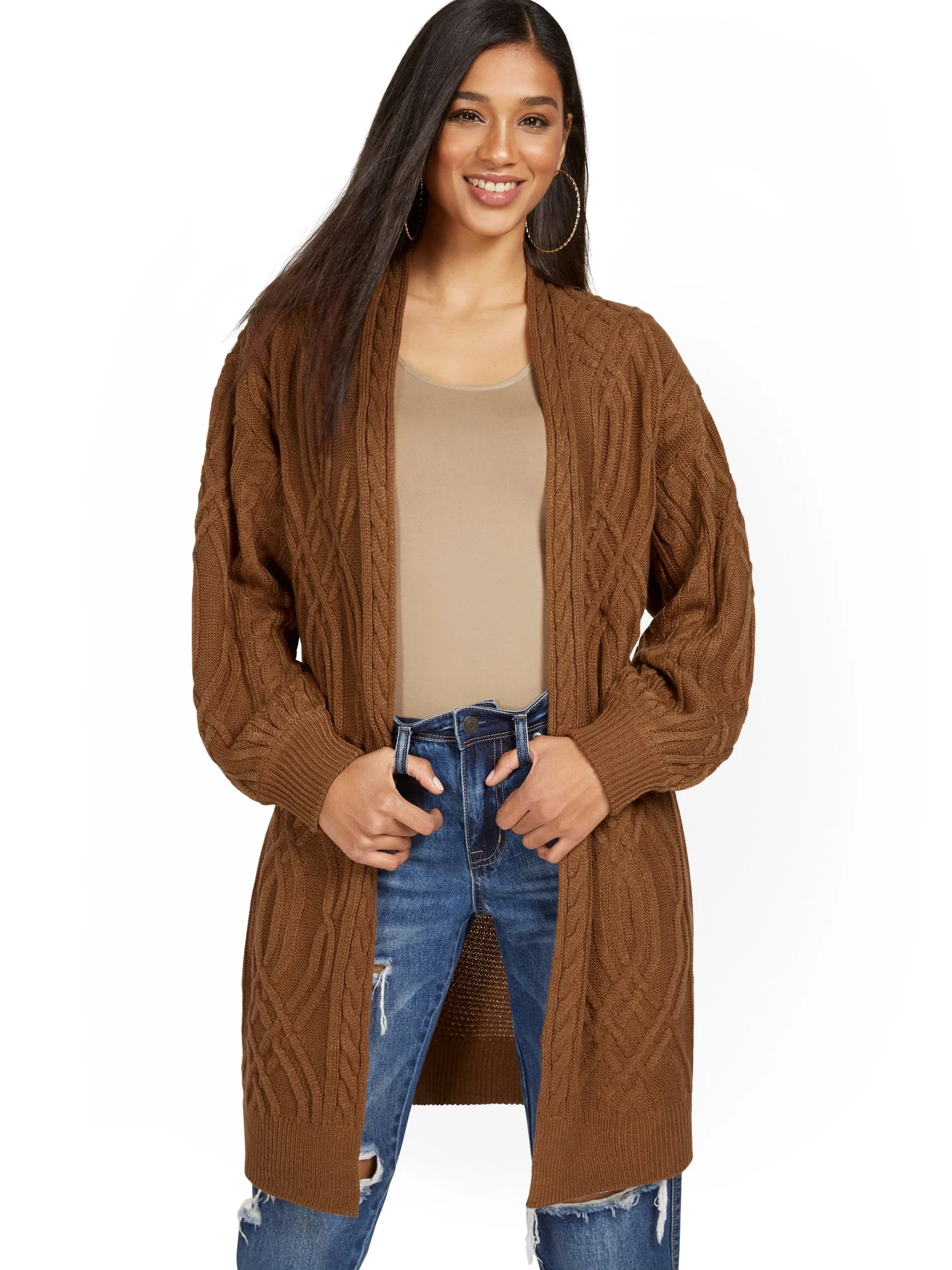 Chunky Cable-Knit Cardigan - Image 4
