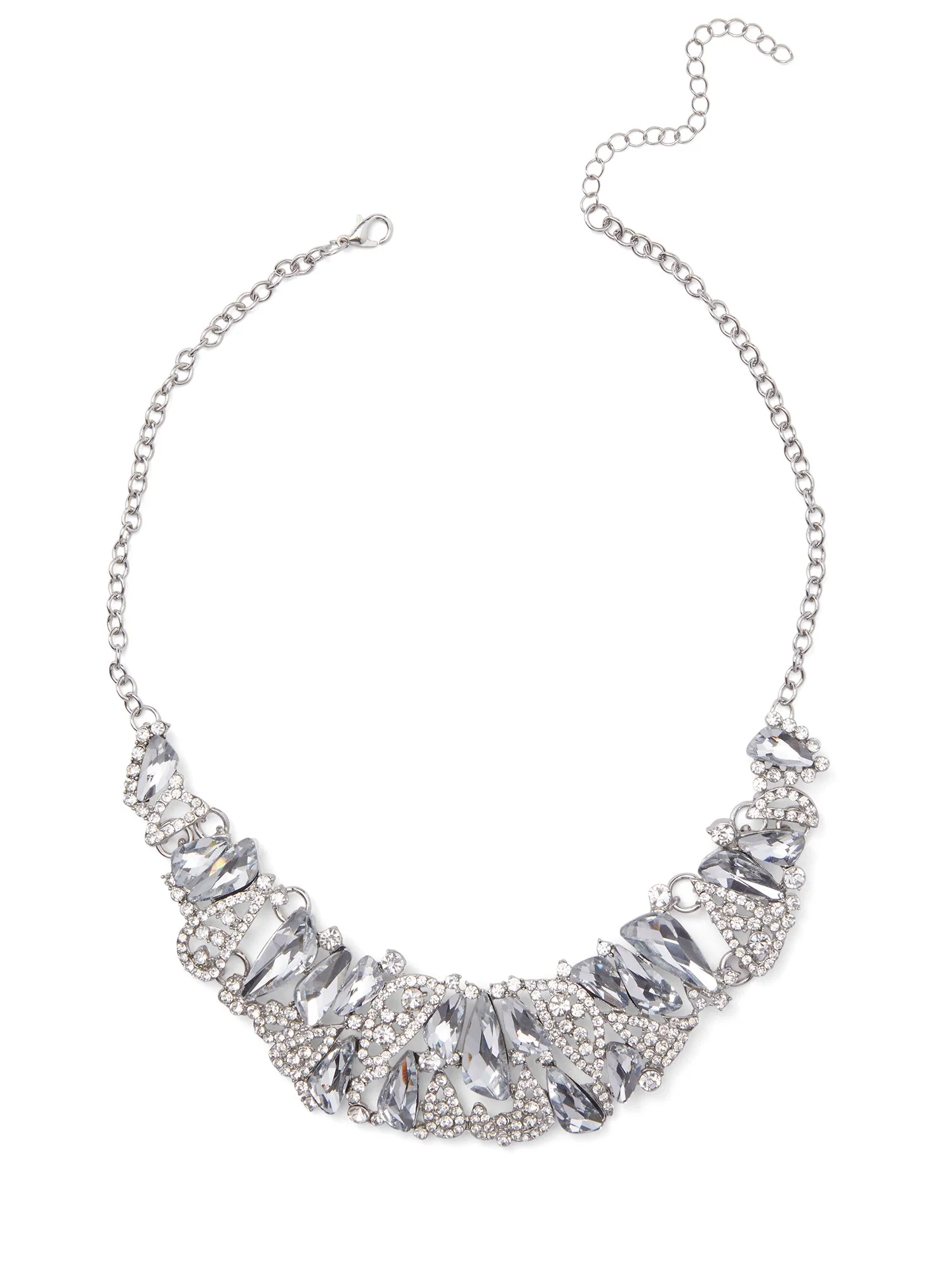 Clear Gemstone Statement Necklace