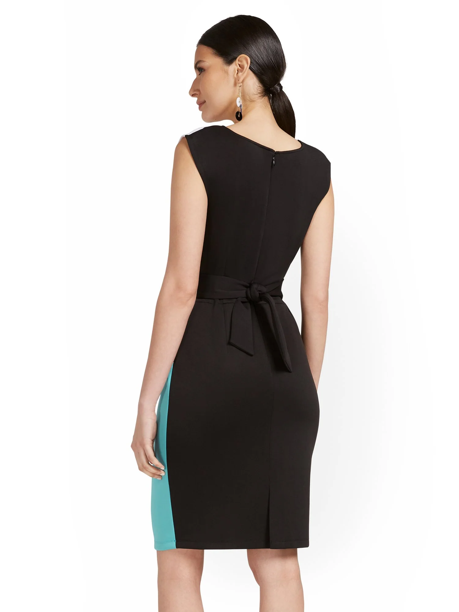 Colorblock Belted Sheath Dress - Image 3