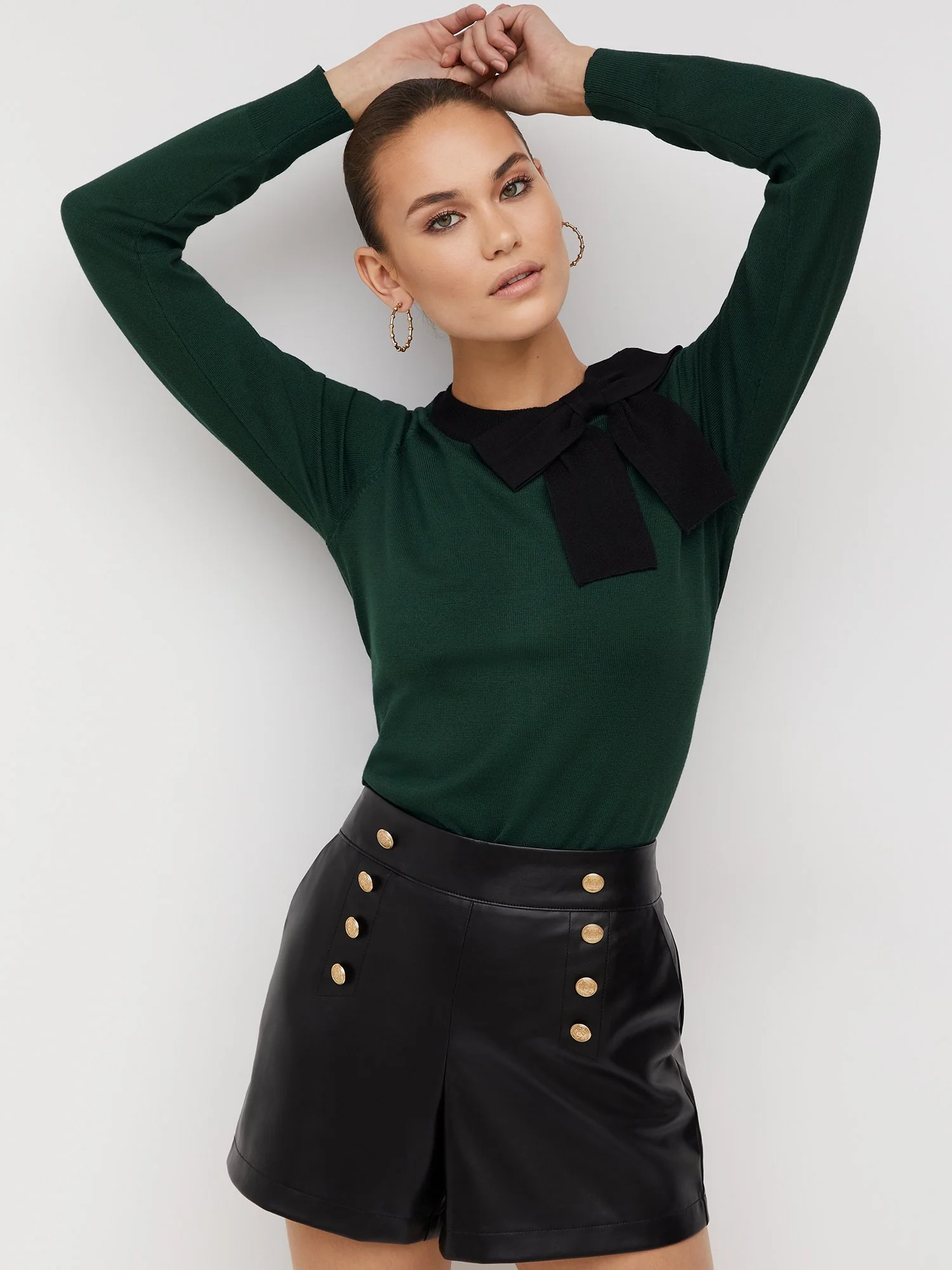 Colorblock Bow-Neck Pullover Sweater - Image 6