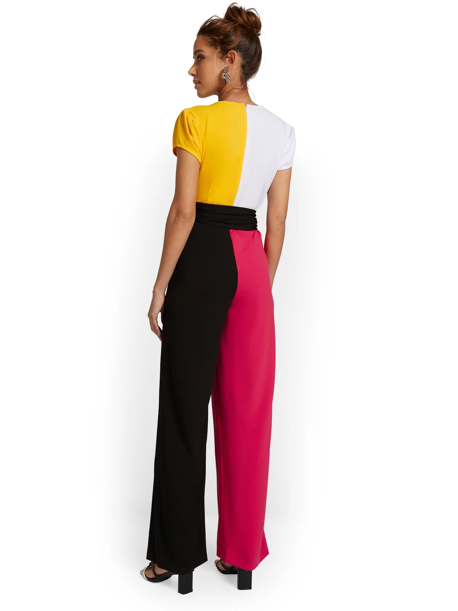 Colorblock Cap-Sleeve Jumpsuit - Image 2