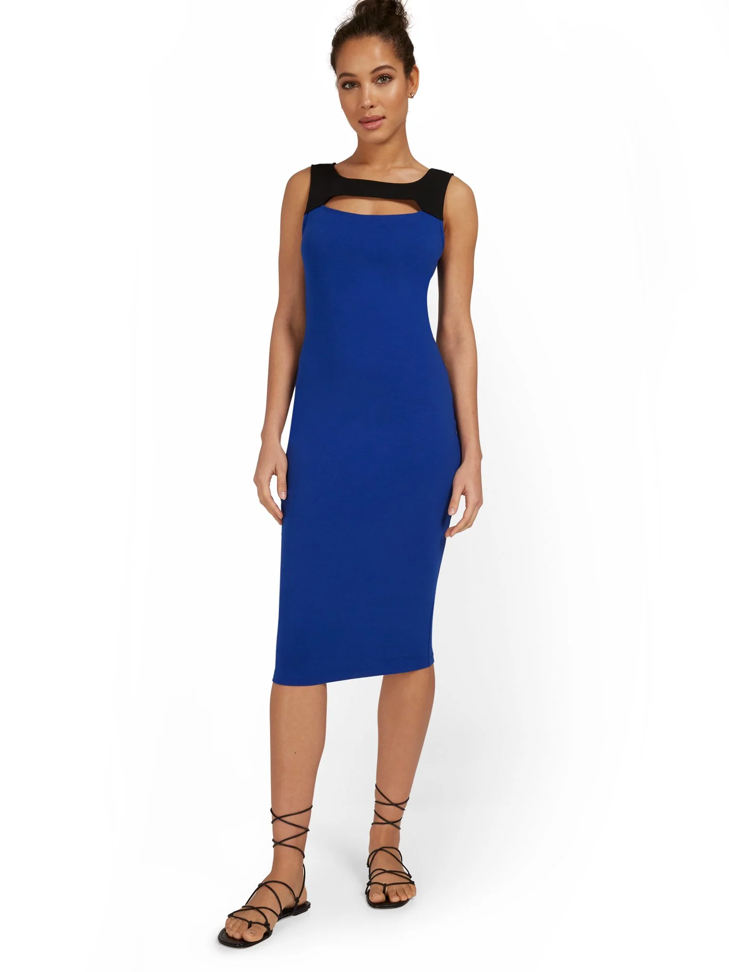 Colorblock Cutout Tank Midi Dress - Everyday Collection
