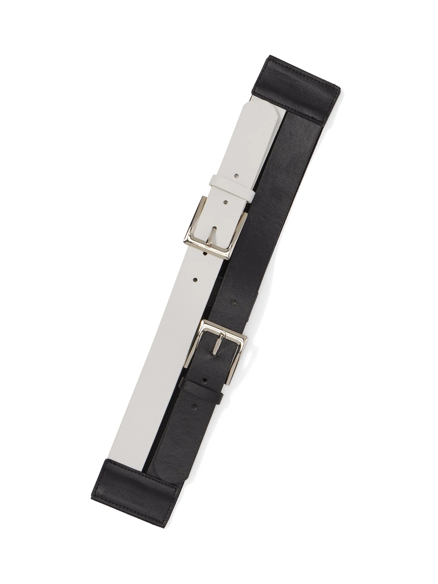 Colorblock Double-Buckle Stretch Belt