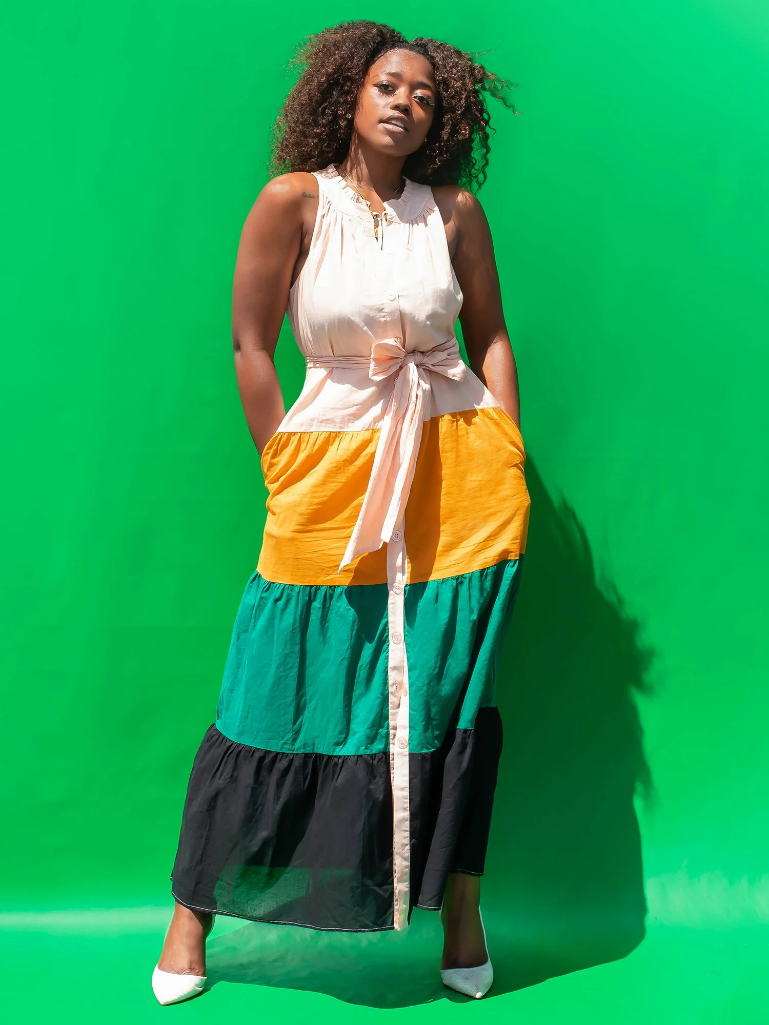 Colorblock Midi Dress - The NY&C Legacy Collection - Image 2