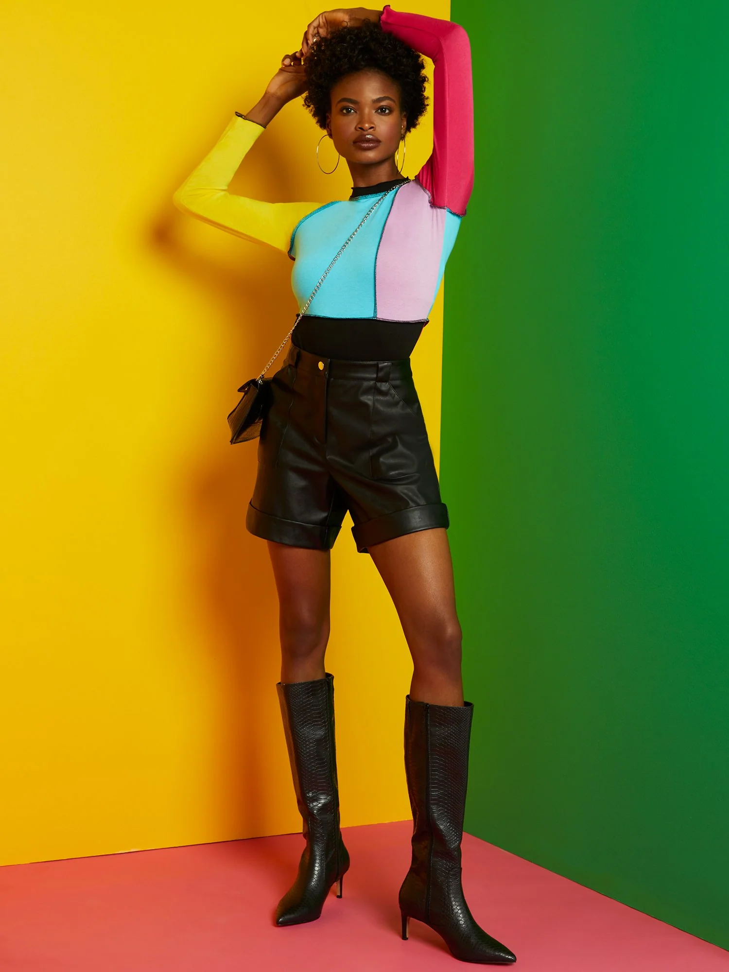 Colorblock Mock-Neck Top - Image 2