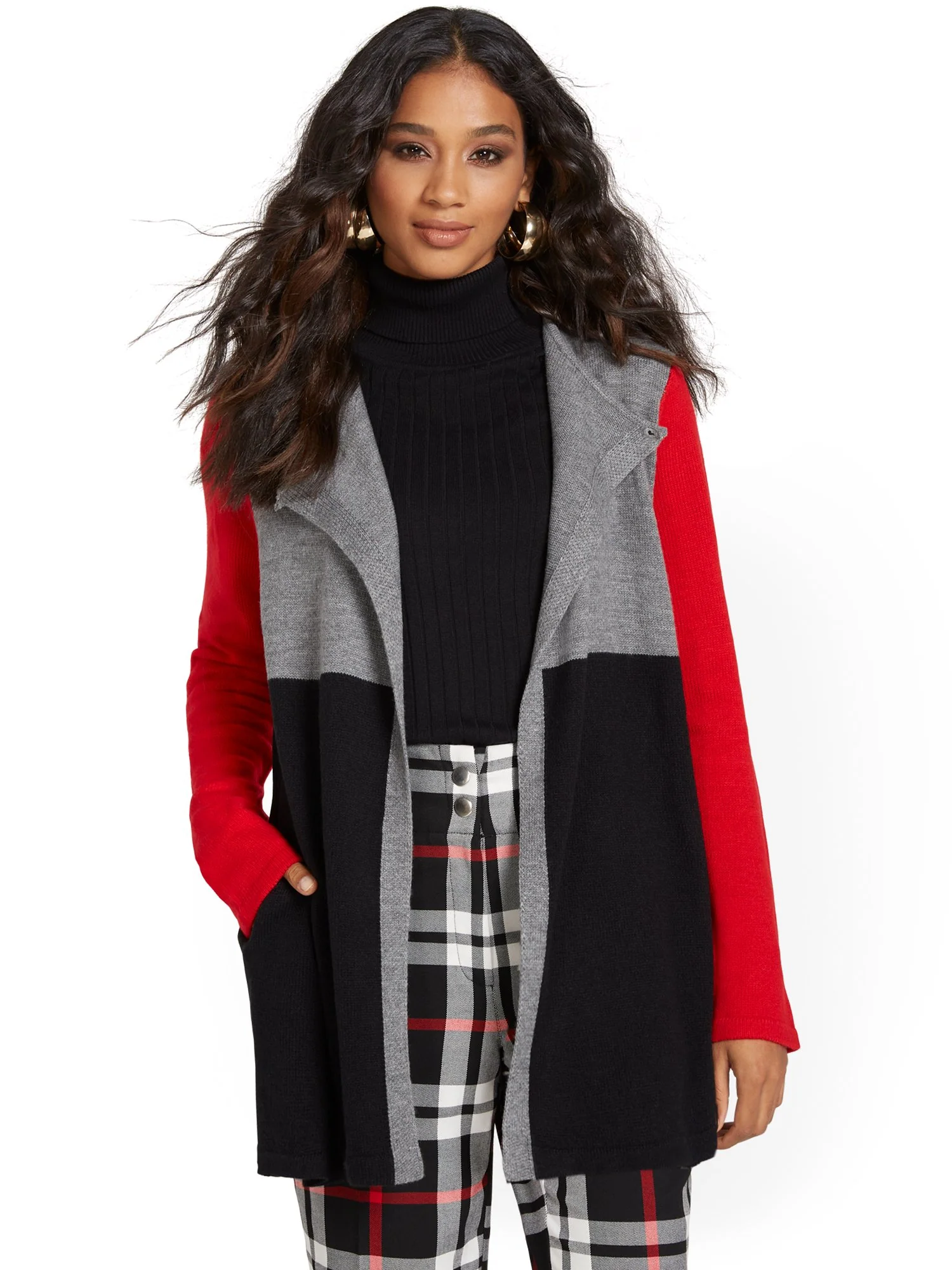 Colorblock Sweater Jacket - Image 2