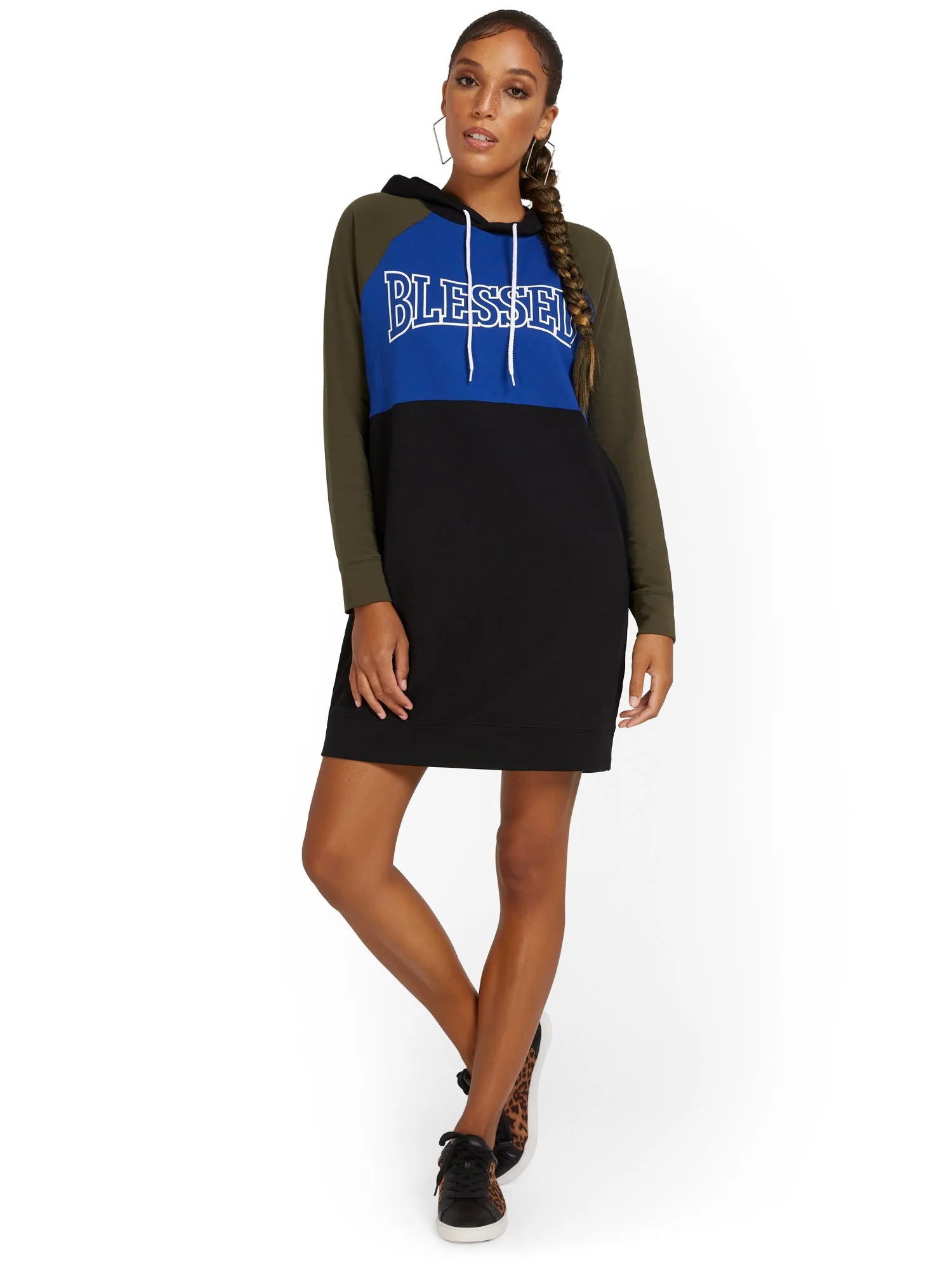 Colorblock Sweatshirt Dress - Image 6