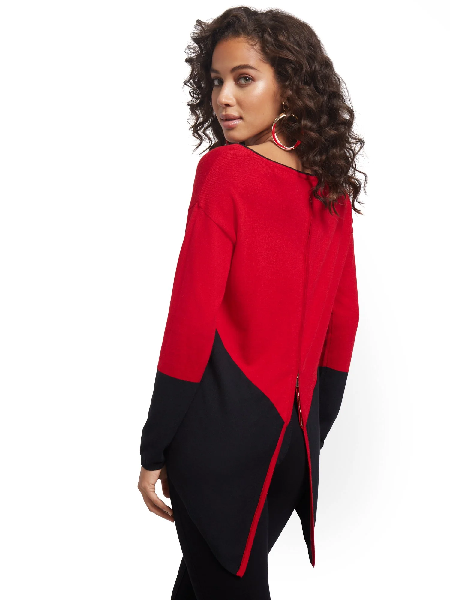 Colorblock Zip-Back Sweater - Image 2