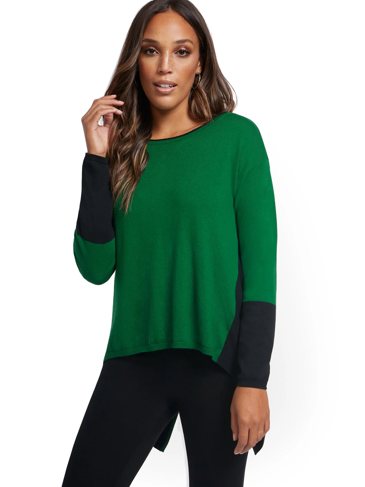 Colorblock Zip-Back Sweater - Image 9