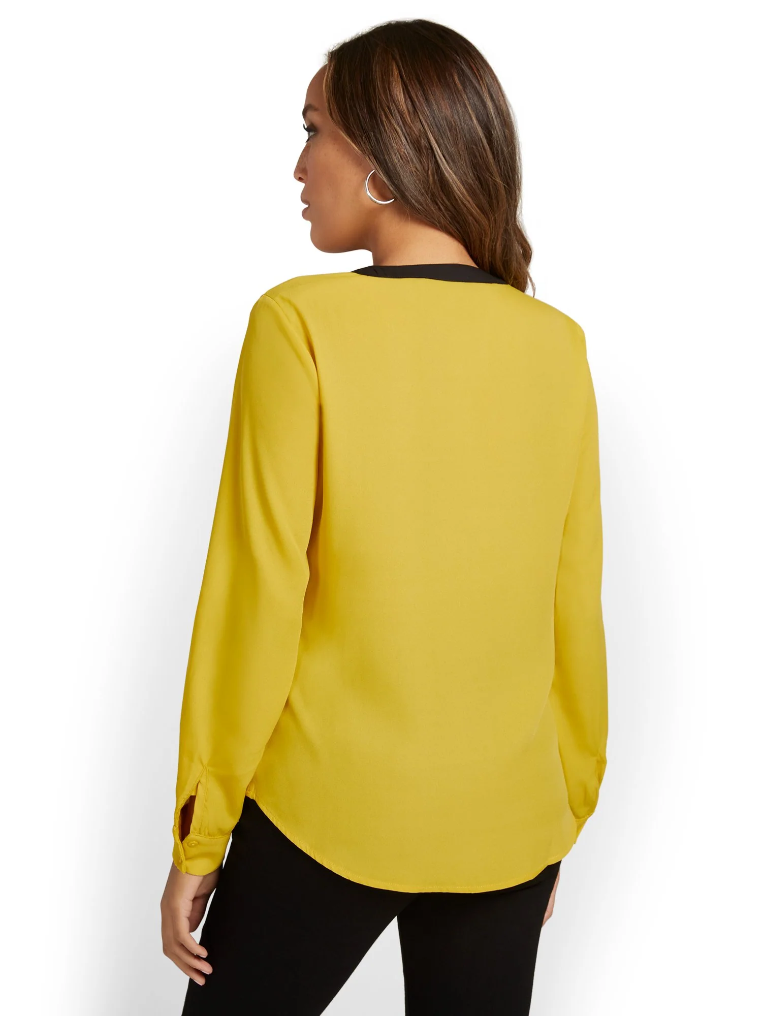 Colorblock Zip-Pocket Top - Yellow - Image 3