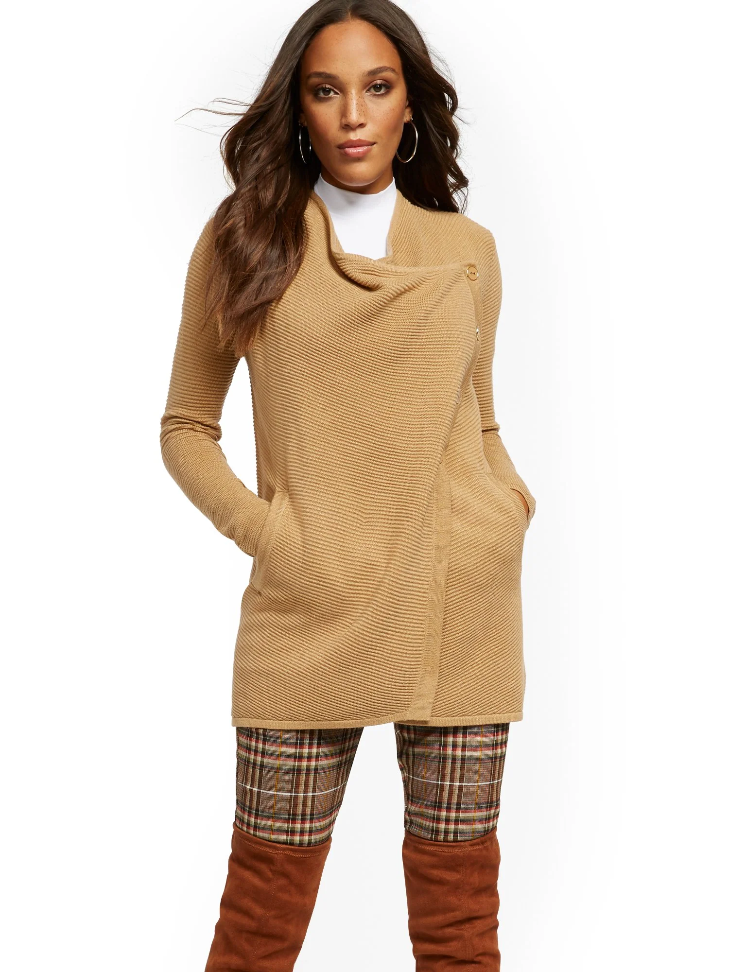 Convertible Button Flyaway Cardigan - 7th Avenue - Image 3