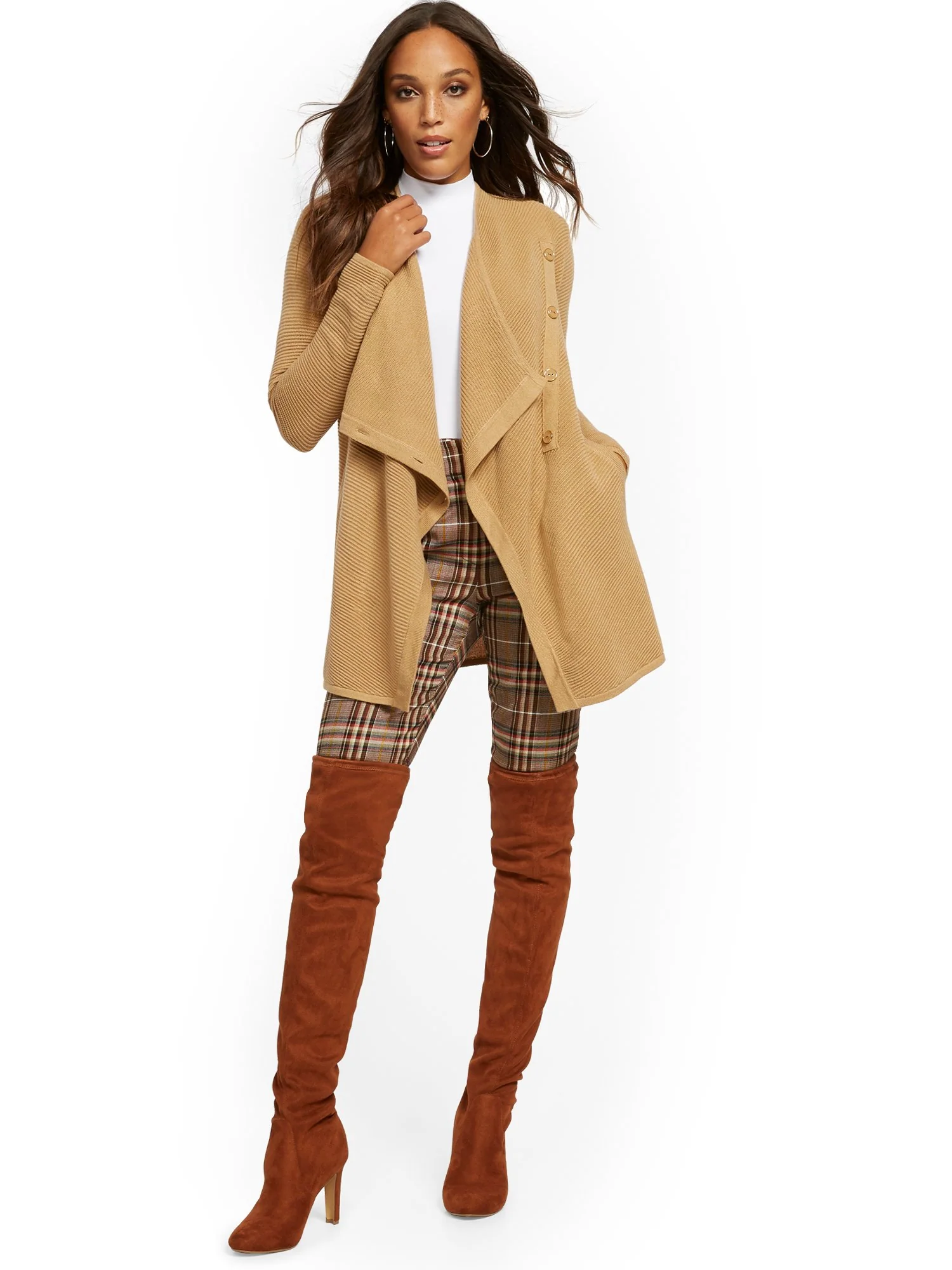 Convertible Button Flyaway Cardigan - 7th Avenue - Image 4