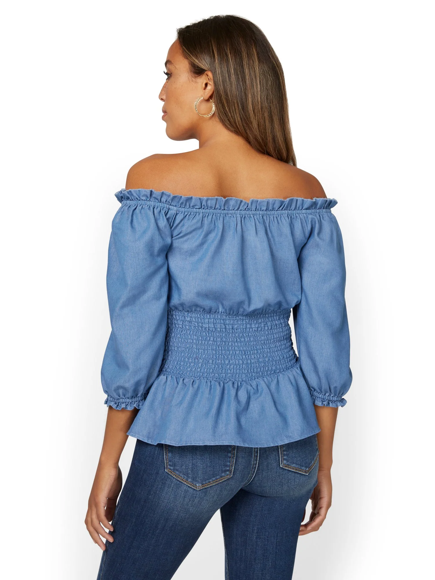 Corset Chambray Top - Lily & Cali - Image 3