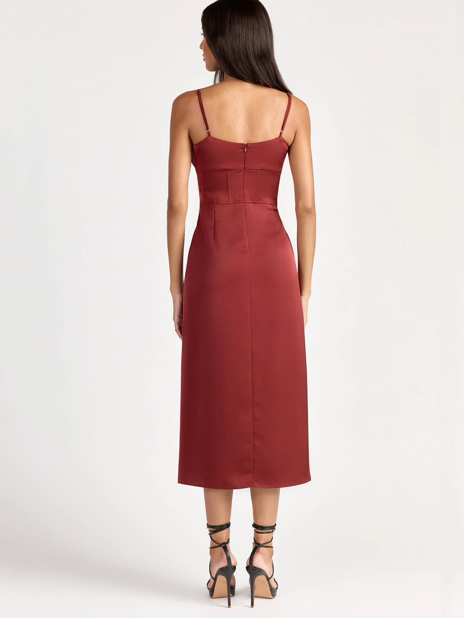 Corset Cowl Neck Satin Slip Dress - Dress Forum - Image 5