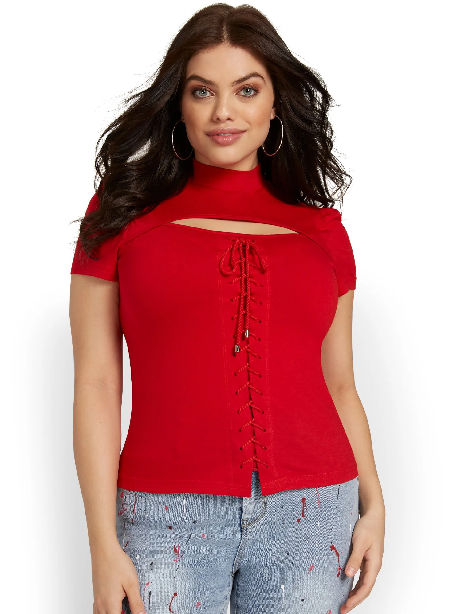 Corset Cut-Out Knit Top - Image 5